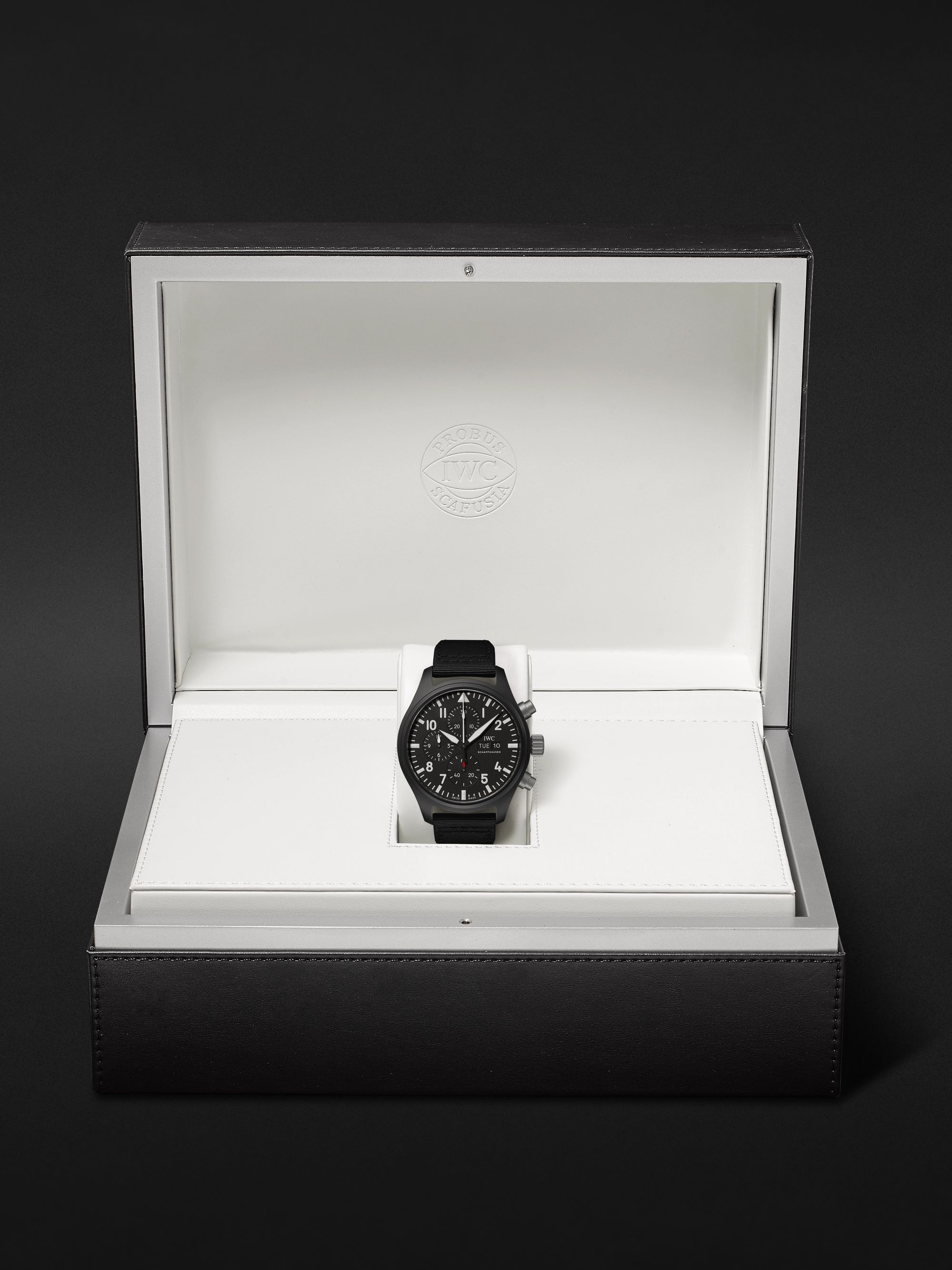 IWC SCHAFFHAUSEN Pilot's TOP GUN Automatic Chronograph 44.5mm Ceramic and Textile Watch, Ref. No. 	IW389101