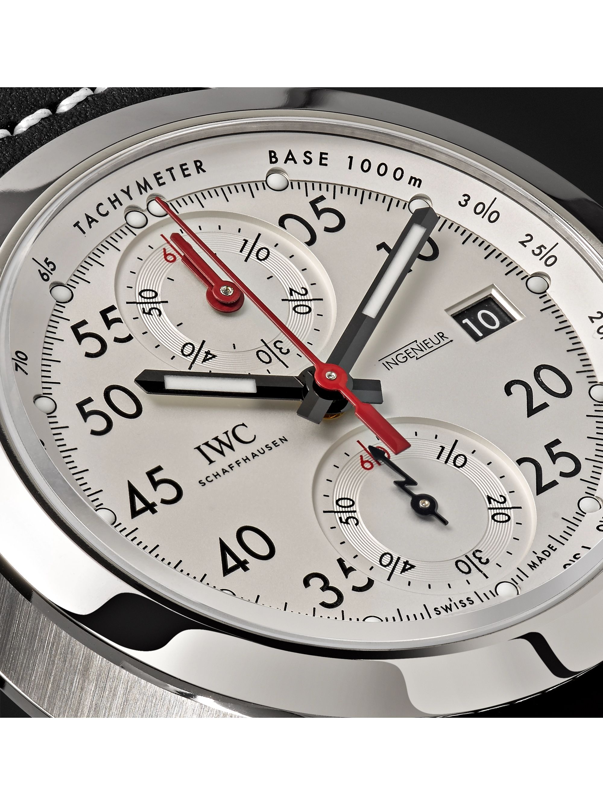 IWC SCHAFFHAUSEN Ingenieur Automatic Chronograph Sport 44.3mm Titanium and Leather Watch, Ref. No. IW380902