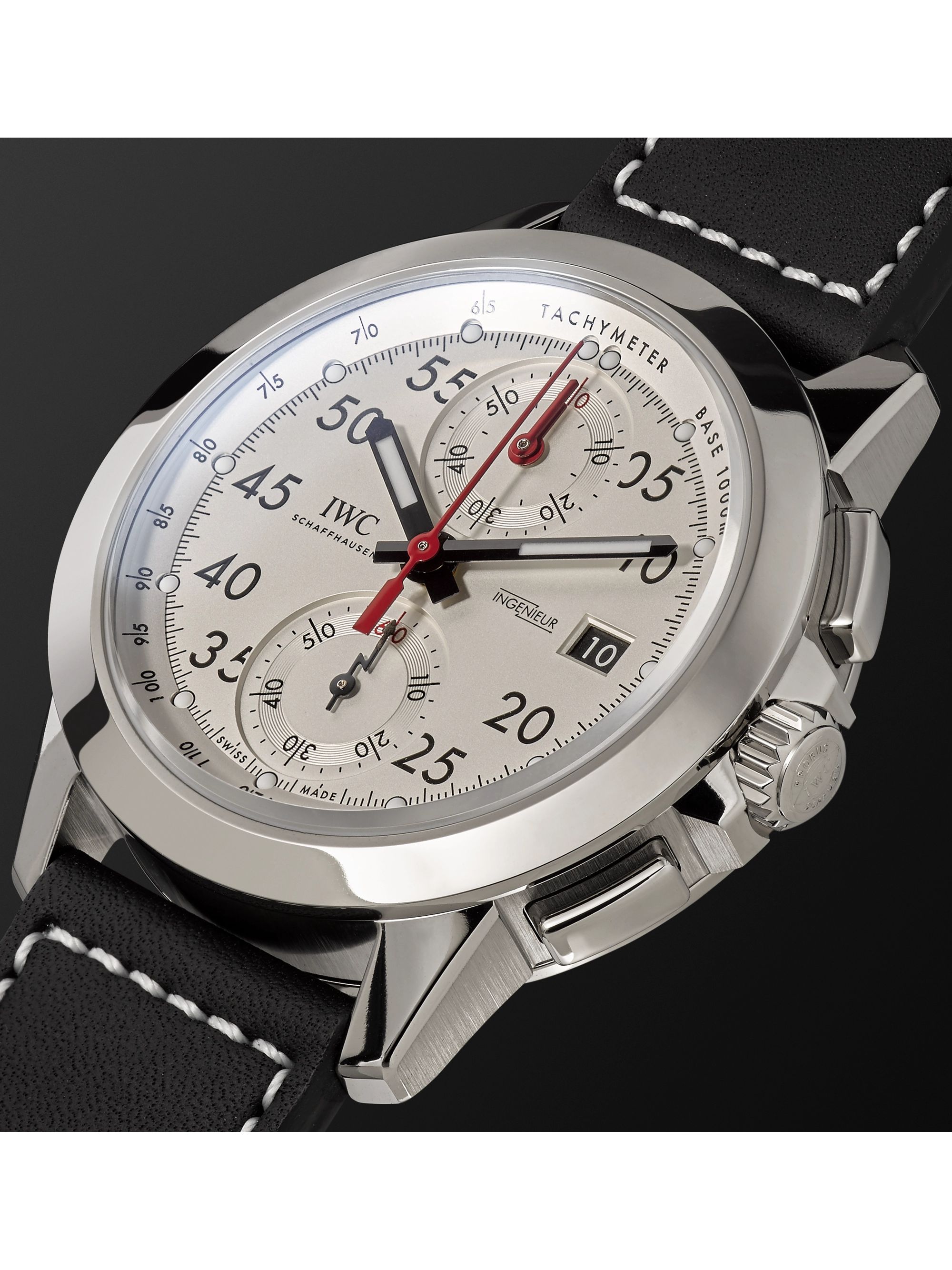 IWC SCHAFFHAUSEN Ingenieur Automatic Chronograph Sport 44.3mm Titanium and Leather Watch, Ref. No. IW380902