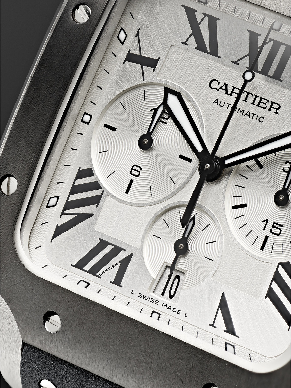  Cartier - Santos De Cartier Automatic Chronograph 43.3mm Interchangeable Adlc-coated Stainless Steel, Alligator And Rubber Watch, Ref. No. Wssa0017 - Men - White 