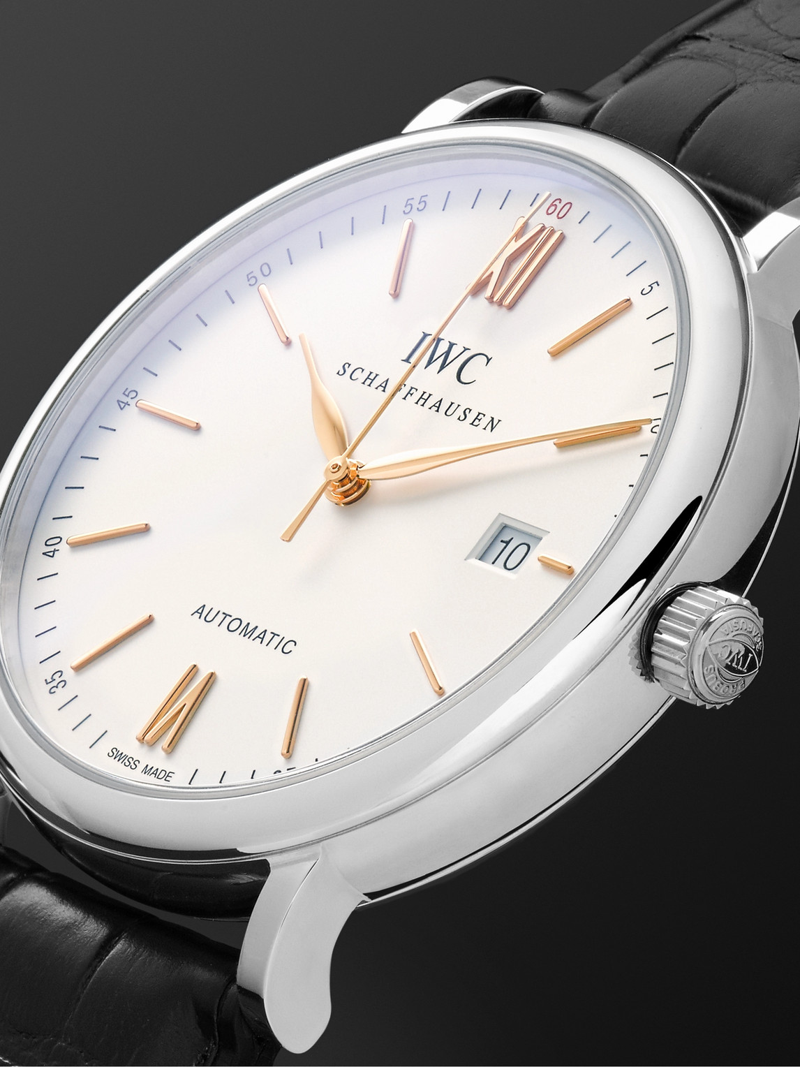  Iwc Schaffhausen - Portofino Automatic 40mm Stainless Steel And Alligator Watch, Ref. No. Iw356517 - Men - White 