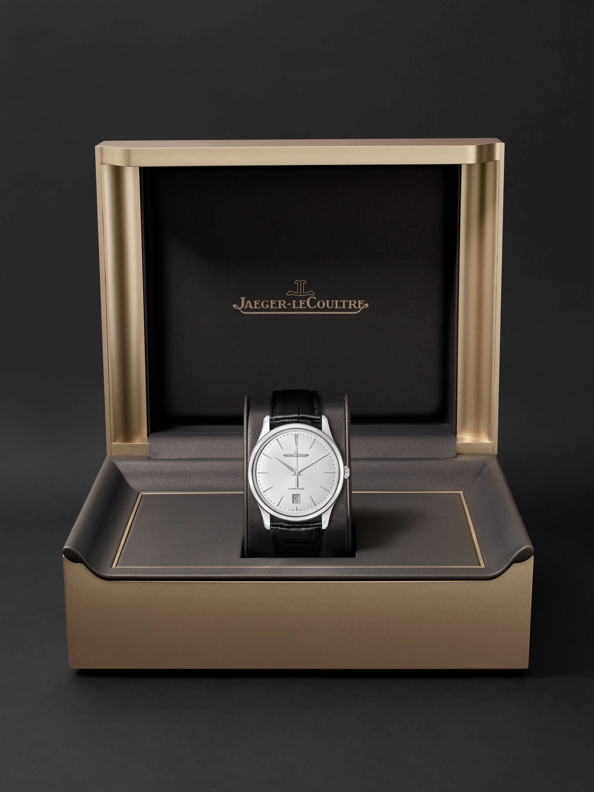 JAEGER-LECOULTRE Master Ultra Thin Date Automatic 39mm Stainless Steel and Alligator Watch, Ref. No. 1238420