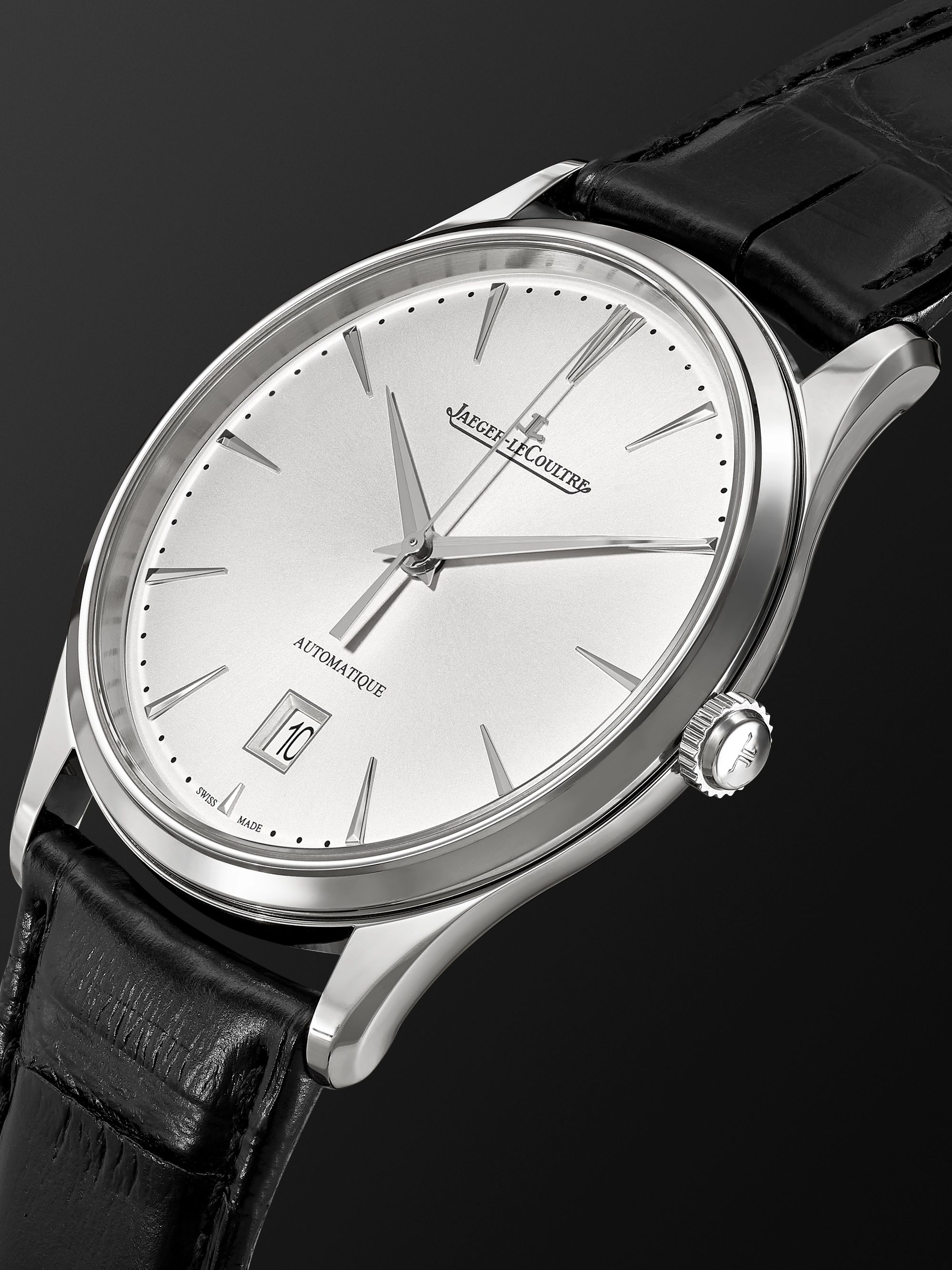 JAEGER-LECOULTRE Master Ultra Thin Date Automatic 39mm Stainless Steel and Alligator Watch, Ref. No. 1238420