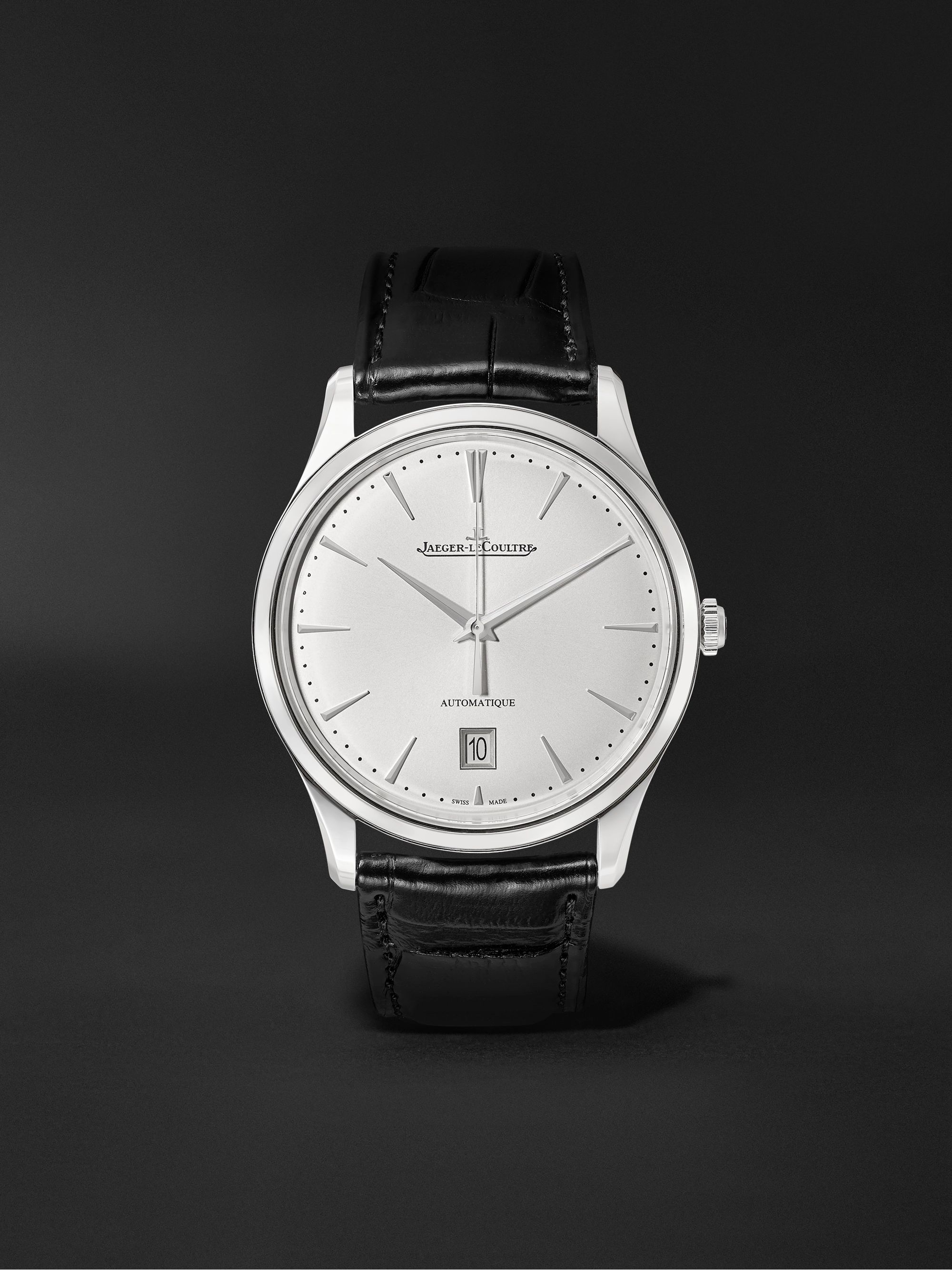 JAEGER-LECOULTRE Master Ultra Thin Date Automatic 39mm Stainless Steel and Alligator Watch, Ref. No. 1238420