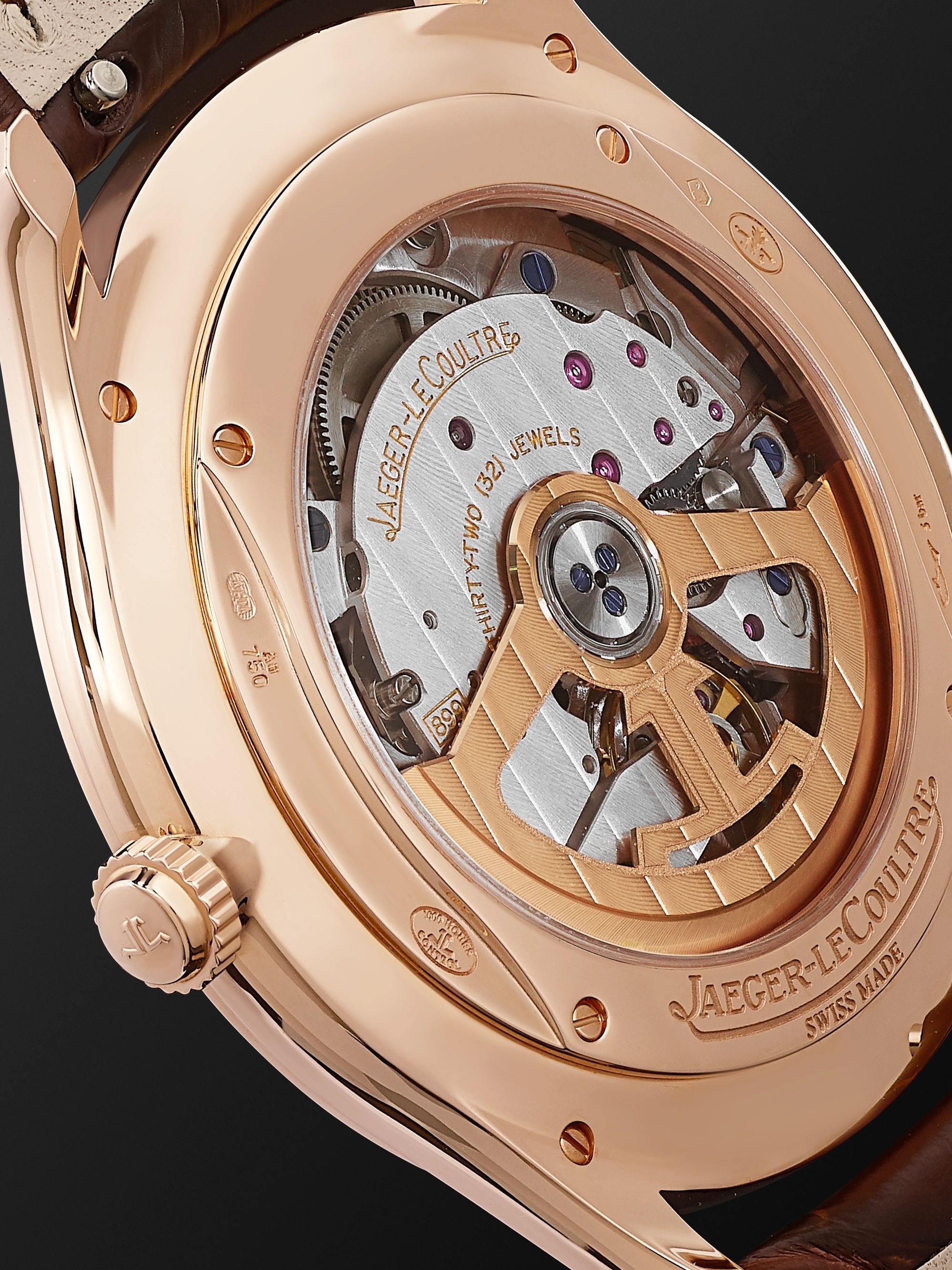JAEGER-LECOULTRE Master Ultra Thin Date Automatic 39mm 18-Karat Rose Gold and Alligator Watch, Ref No. 1232510