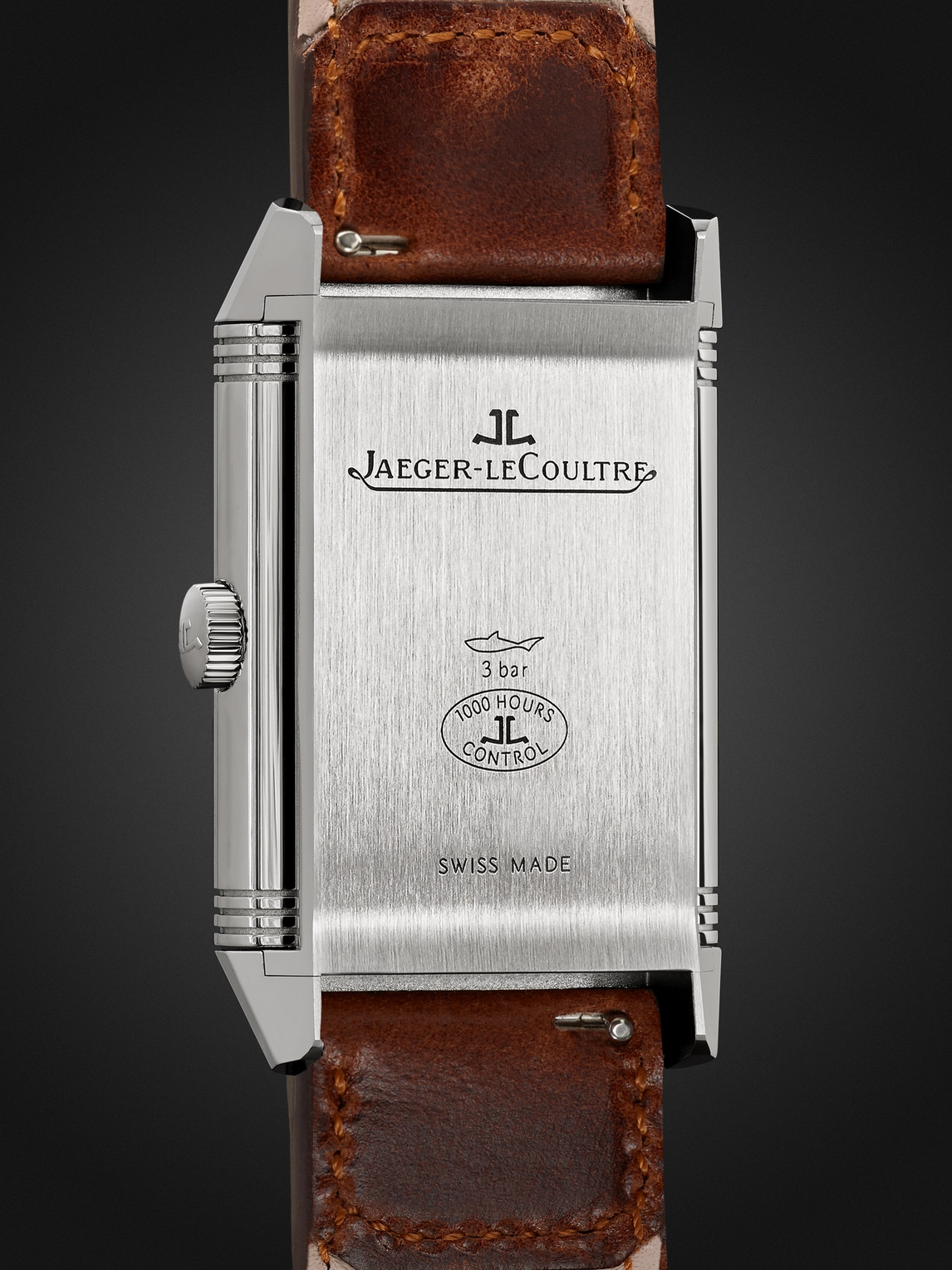 Shop Jaeger-lecoultre Reverso Classic Large Duoface Hand-wound 47mm X 28.3mm Stainless Steel And Leather Watch, Ref. No. Q In White