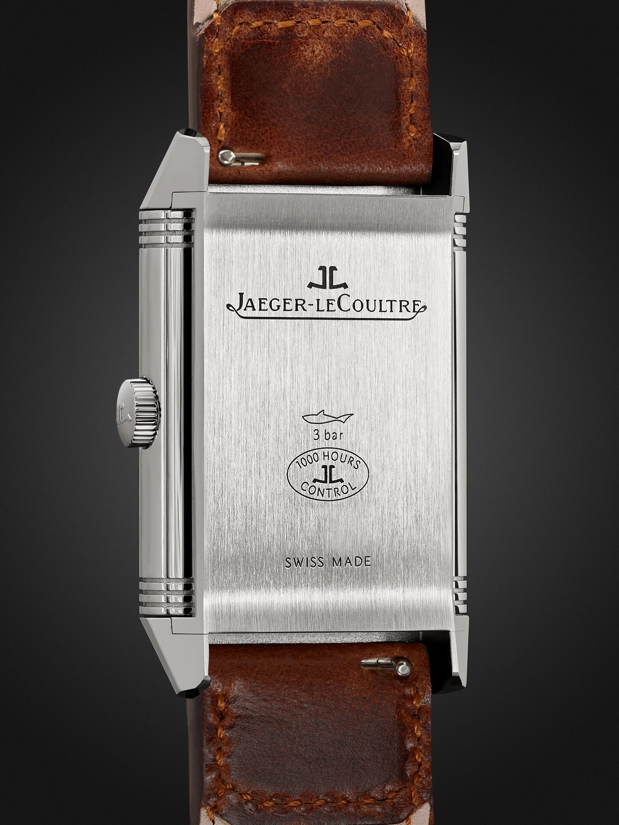 JAEGER-LECOULTRE Reverso Classic Large Duoface Hand-Wound 47mm x 28.3mm Stainless Steel and Leather Watch, Ref. No. Q3848422