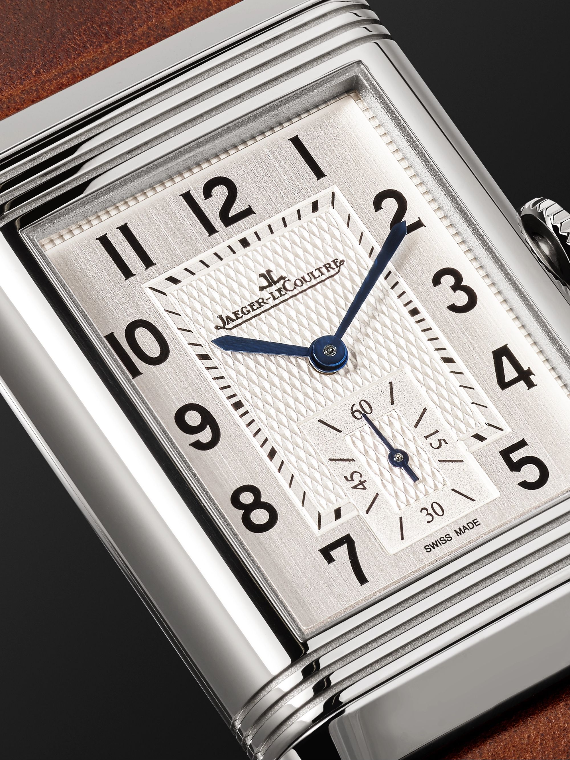 JAEGER-LECOULTRE Reverso Classic Large Duoface Hand-Wound 47mm x 28.3mm Stainless Steel and Leather Watch, Ref. No. Q3848422