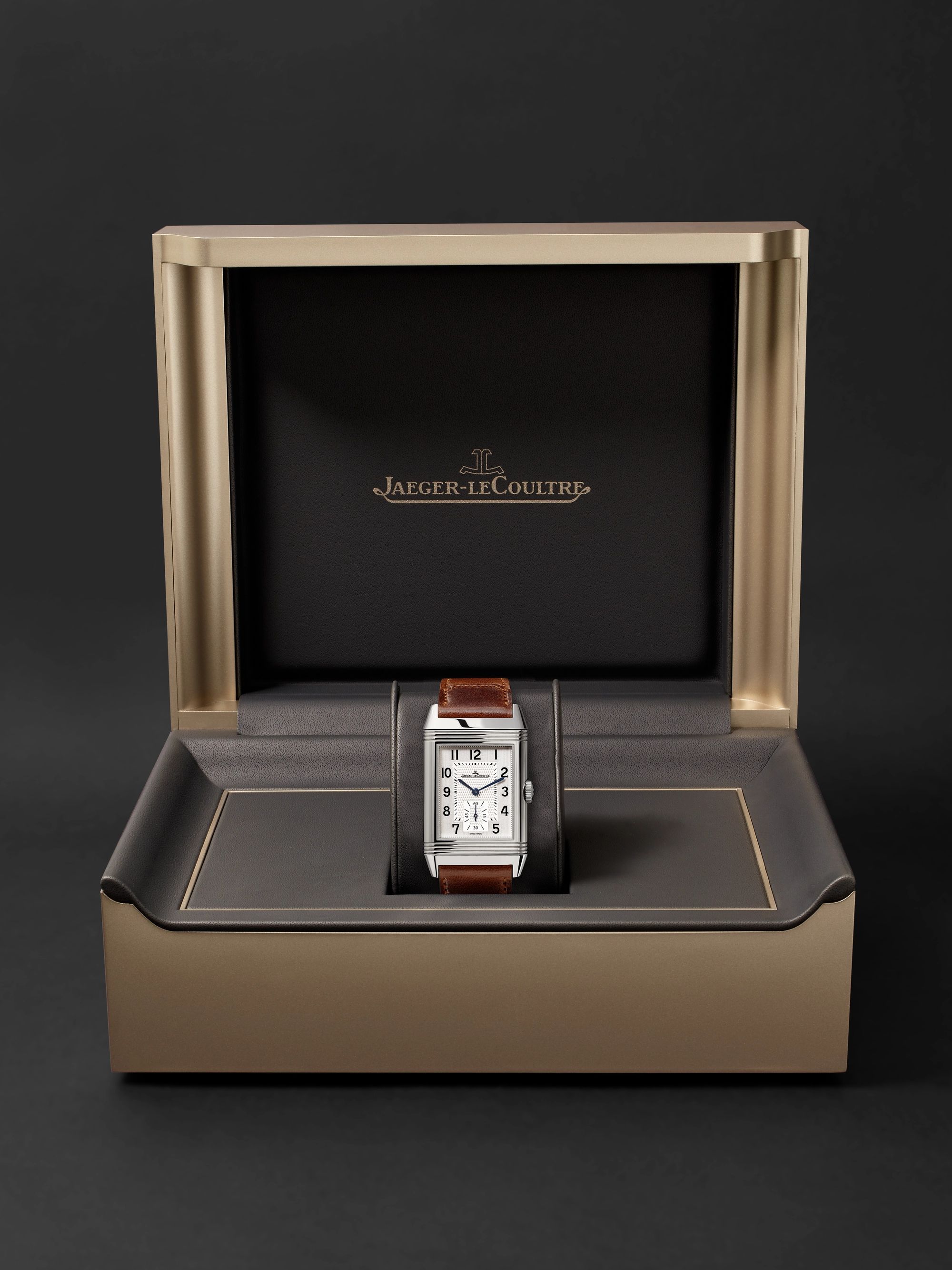 JAEGER-LECOULTRE Reverso Classic Large Duoface Hand-Wound 47mm x 28.3mm Stainless Steel and Leather Watch, Ref. No. Q3848422