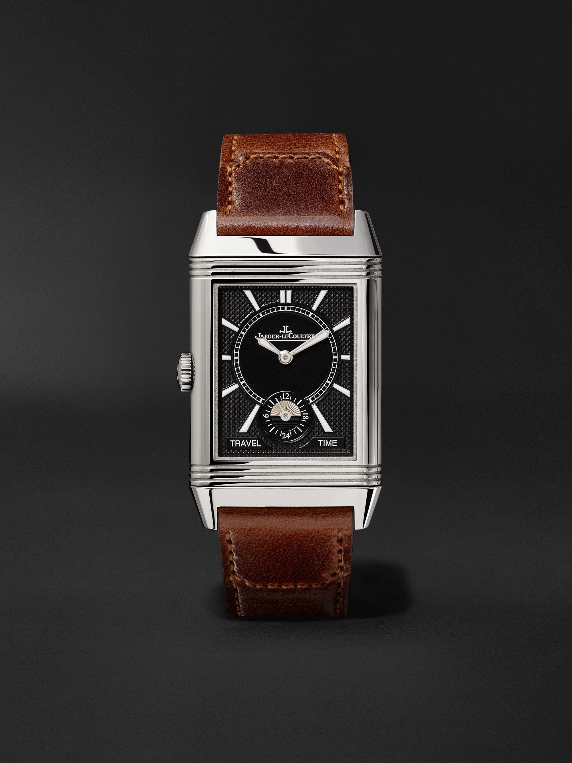 JAEGER-LECOULTRE Reverso Classic Large Duoface Hand-Wound 47mm x 28.3mm Stainless Steel and Leather Watch, Ref. No. Q3848422