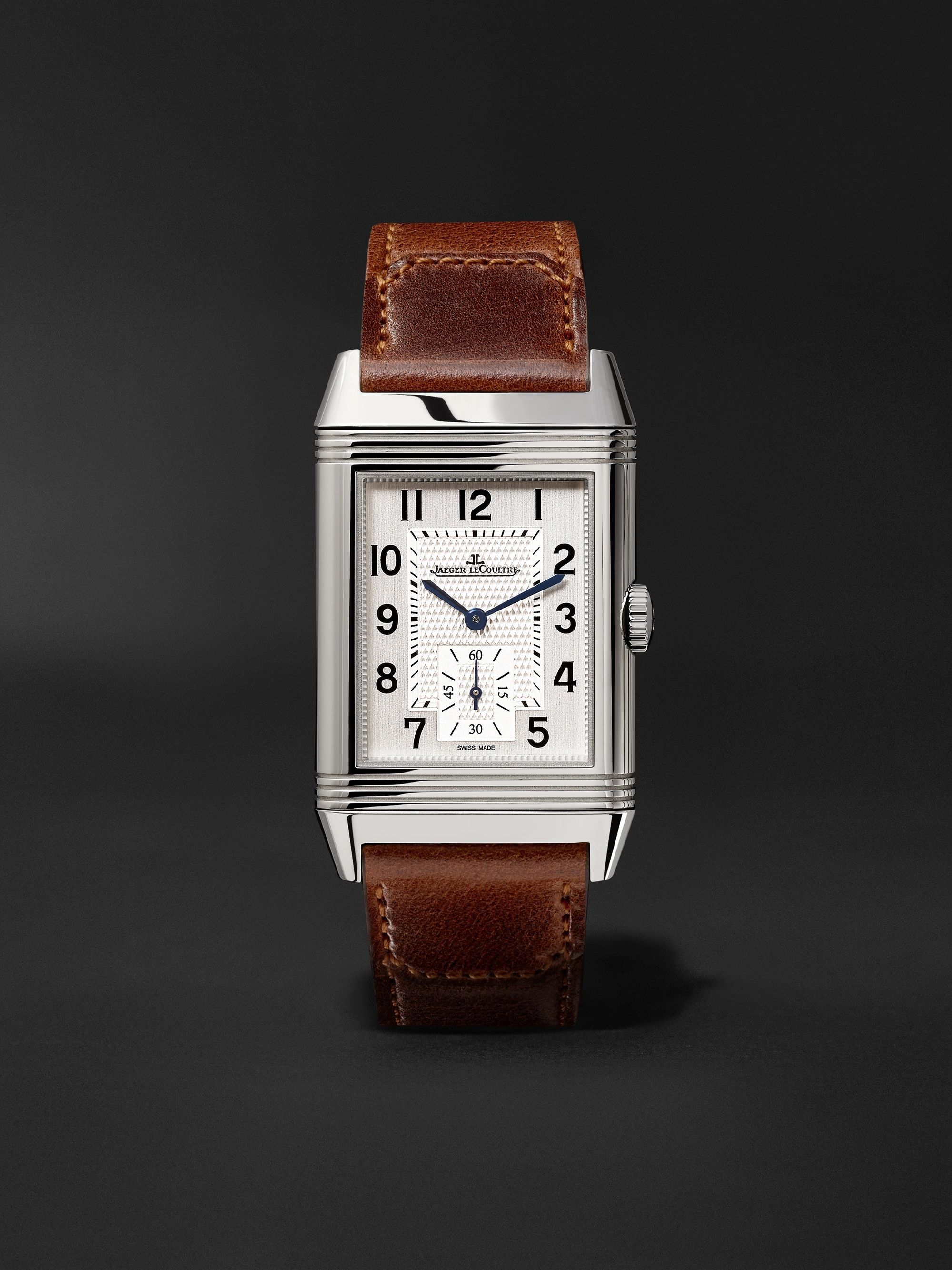 JAEGER-LECOULTRE Reverso Classic Large Duoface Hand-Wound 47mm x 28.3mm Stainless Steel and Leather Watch, Ref. No. Q3848422