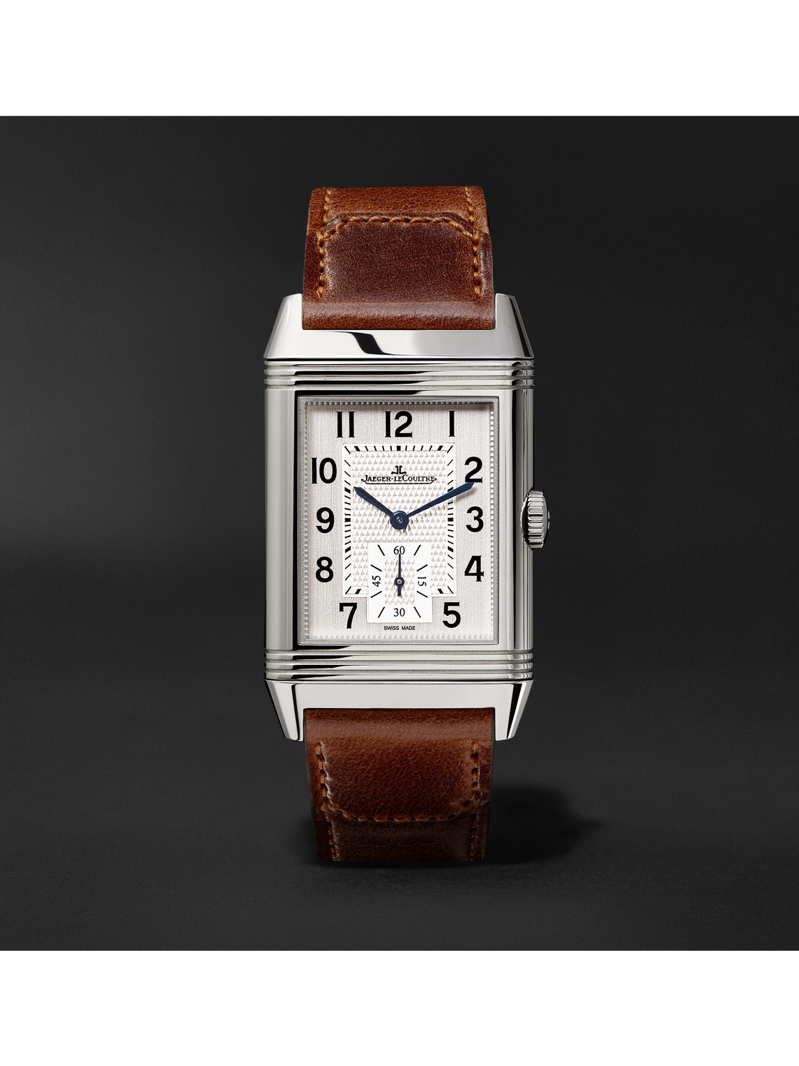 Reverso Classic Large Duoface Hand-Wound 47mm x 28.3mm Stainless Steel and Leather Watch, Ref. No. Q3848422