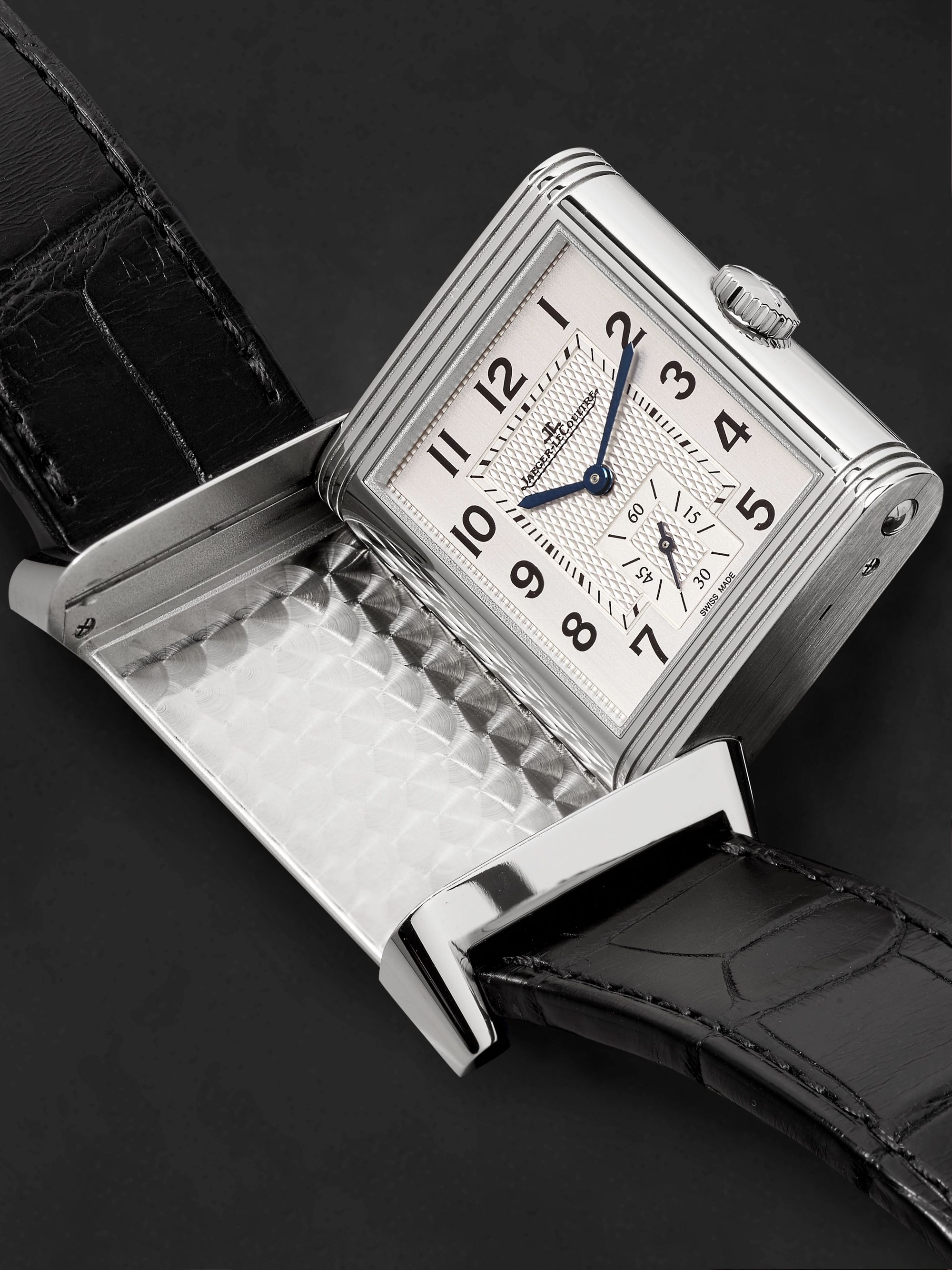 JAEGER-LECOULTRE Reverso Classic Large Duoface Hand-Wound 47mm x 28mm Stainless Steel and Leather Watch, Ref. No. JLQ3848420