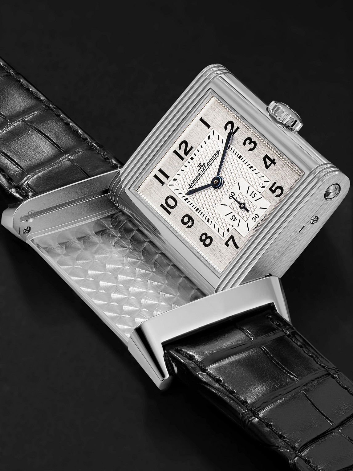  Jaeger-lecoultre - Reverso Classic Large Hand-wound 45mm X 27mm Stainless Steel And Alligator Watch, Ref. No. Q3858520 - Men - White 