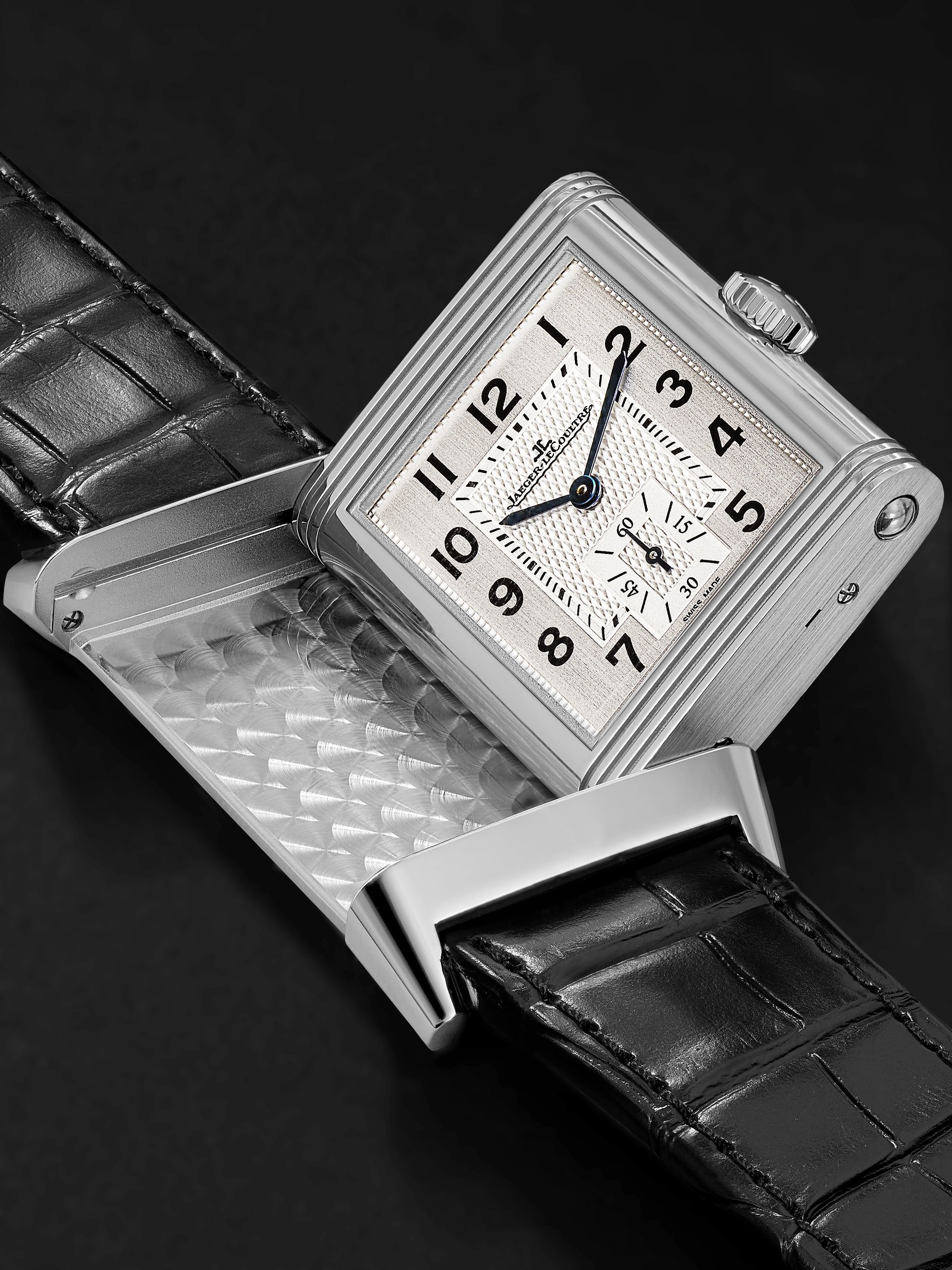 JAEGER-LECOULTRE Reverso Classic Large Hand-Wound 45mm x 27mm Stainless Steel and Alligator Watch, Ref. No. Q3858520