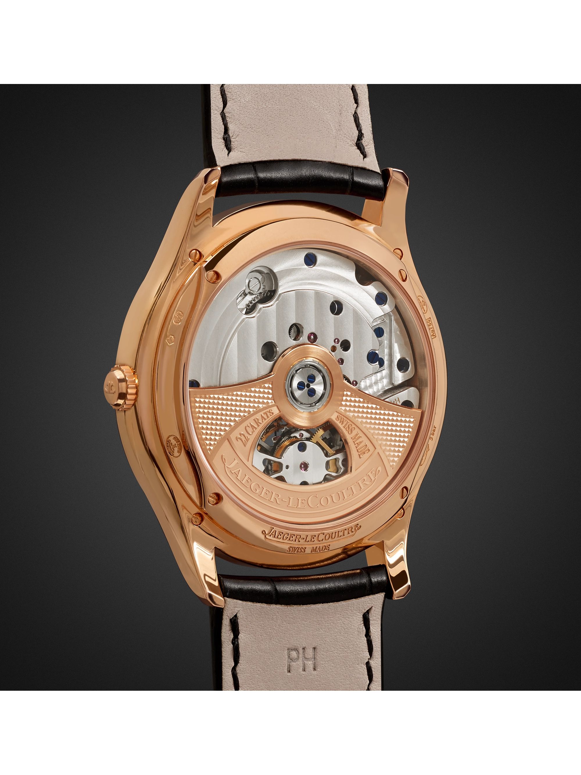 JAEGER LECOULTRE Master Ultra Thin Tourbillon 40mm 18-Karat Rose Gold and Alligator Watch
