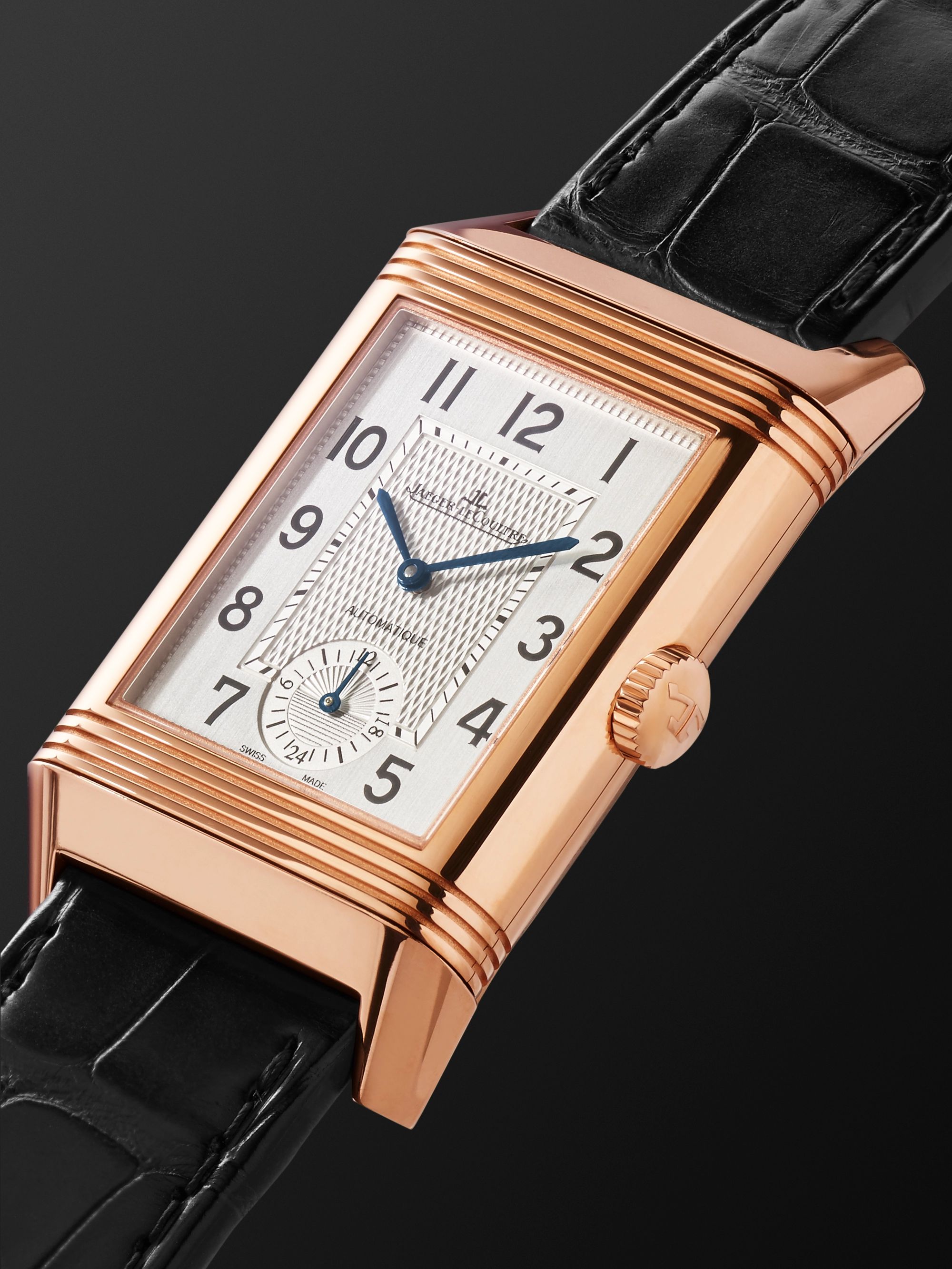 JAEGER-LECOULTRE Reverso Classic Large Duoface Automatic 28mm 18-Karat Rose Gold and Alligator Watch, Ref. No. Q1368470