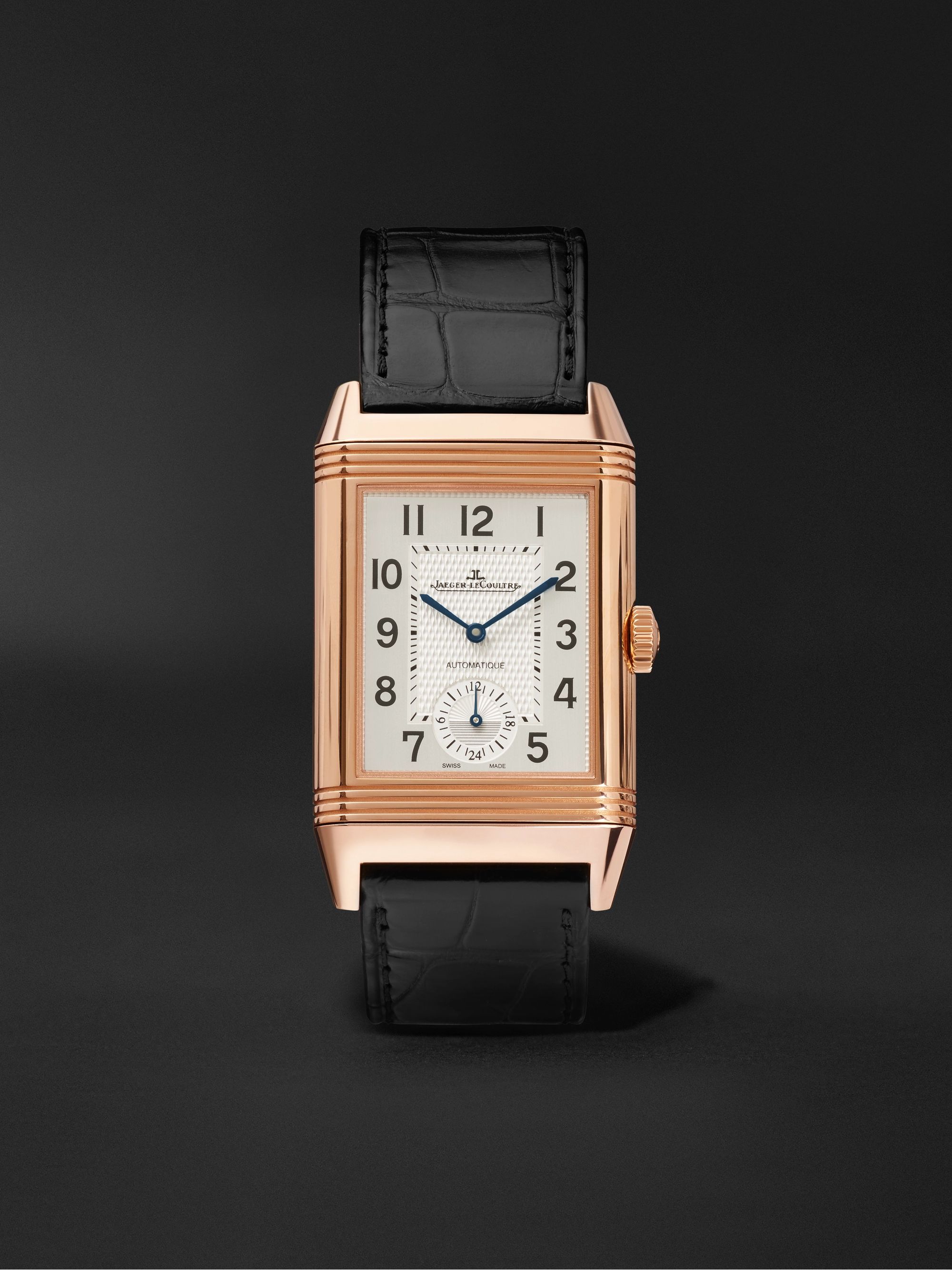 JAEGER-LECOULTRE Reverso Classic Large Duoface Automatic 28mm 18-Karat Rose Gold and Alligator Watch, Ref. No. Q1368470