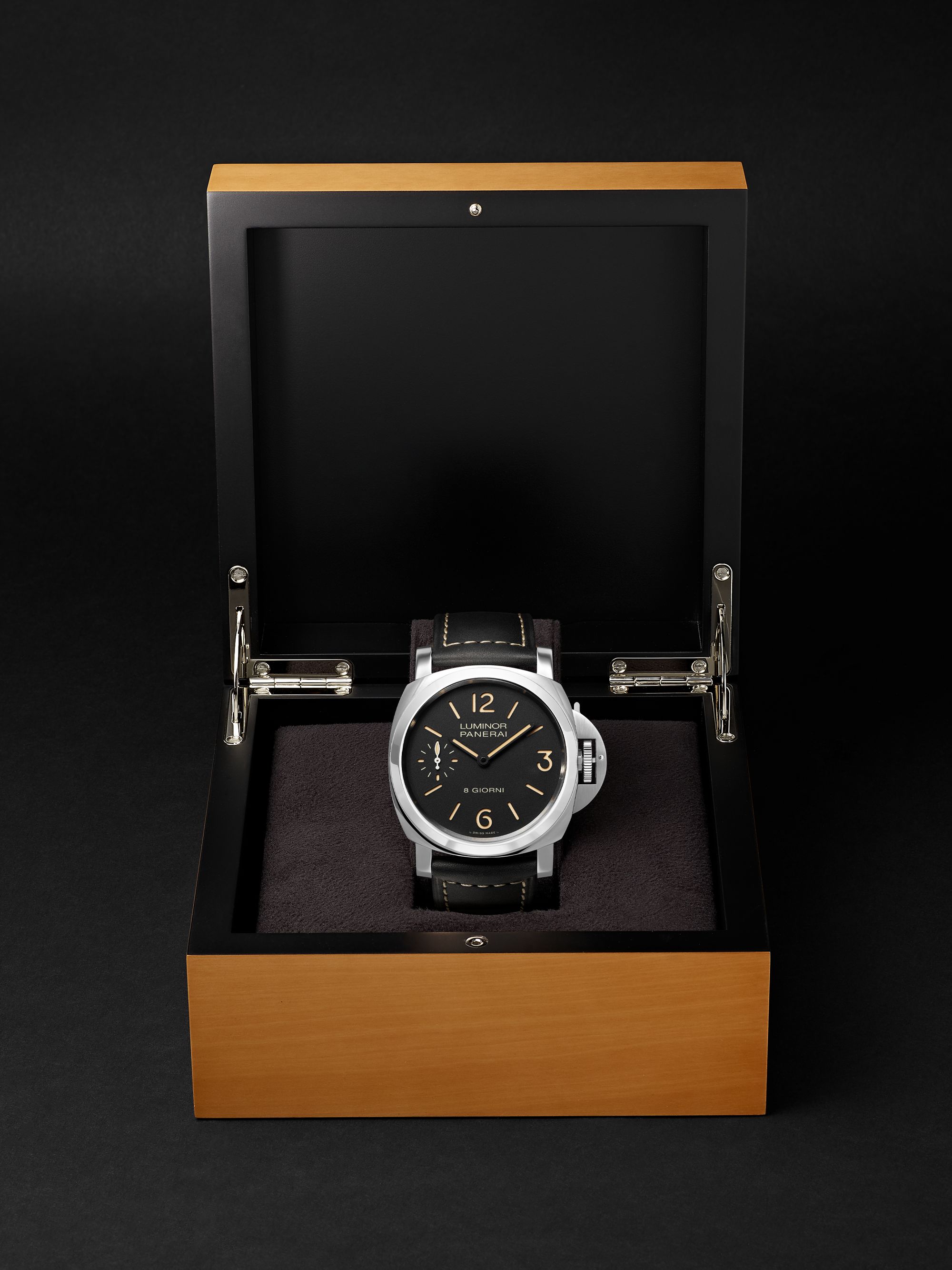 PANERAI Luminor Marina 8 Days Acciaio 44mm Stainless Steel and Leather Watch, Ref. No. PAM00915