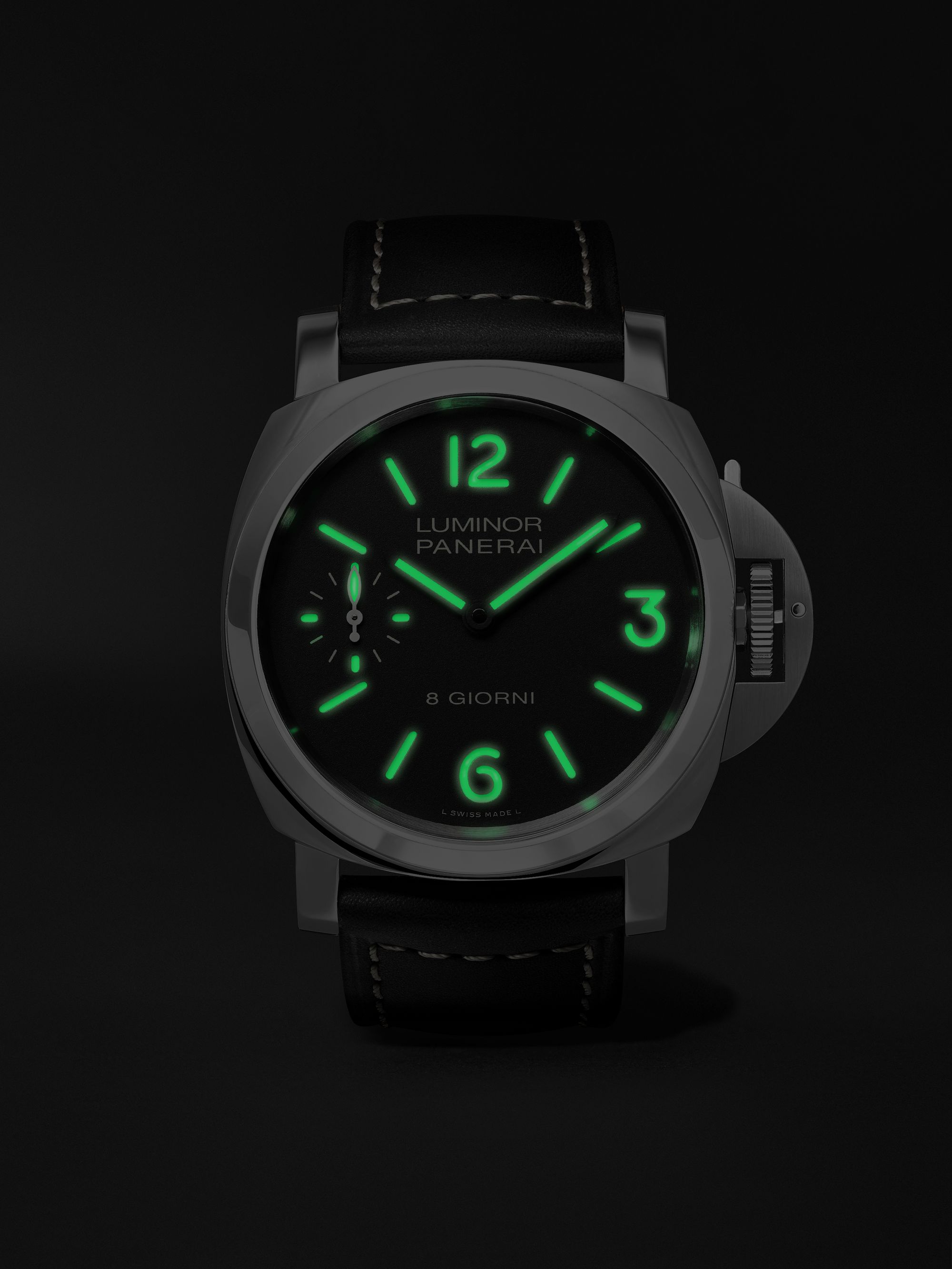 PANERAI Luminor Marina 8 Days Acciaio 44mm Stainless Steel and Leather Watch, Ref. No. PAM00915