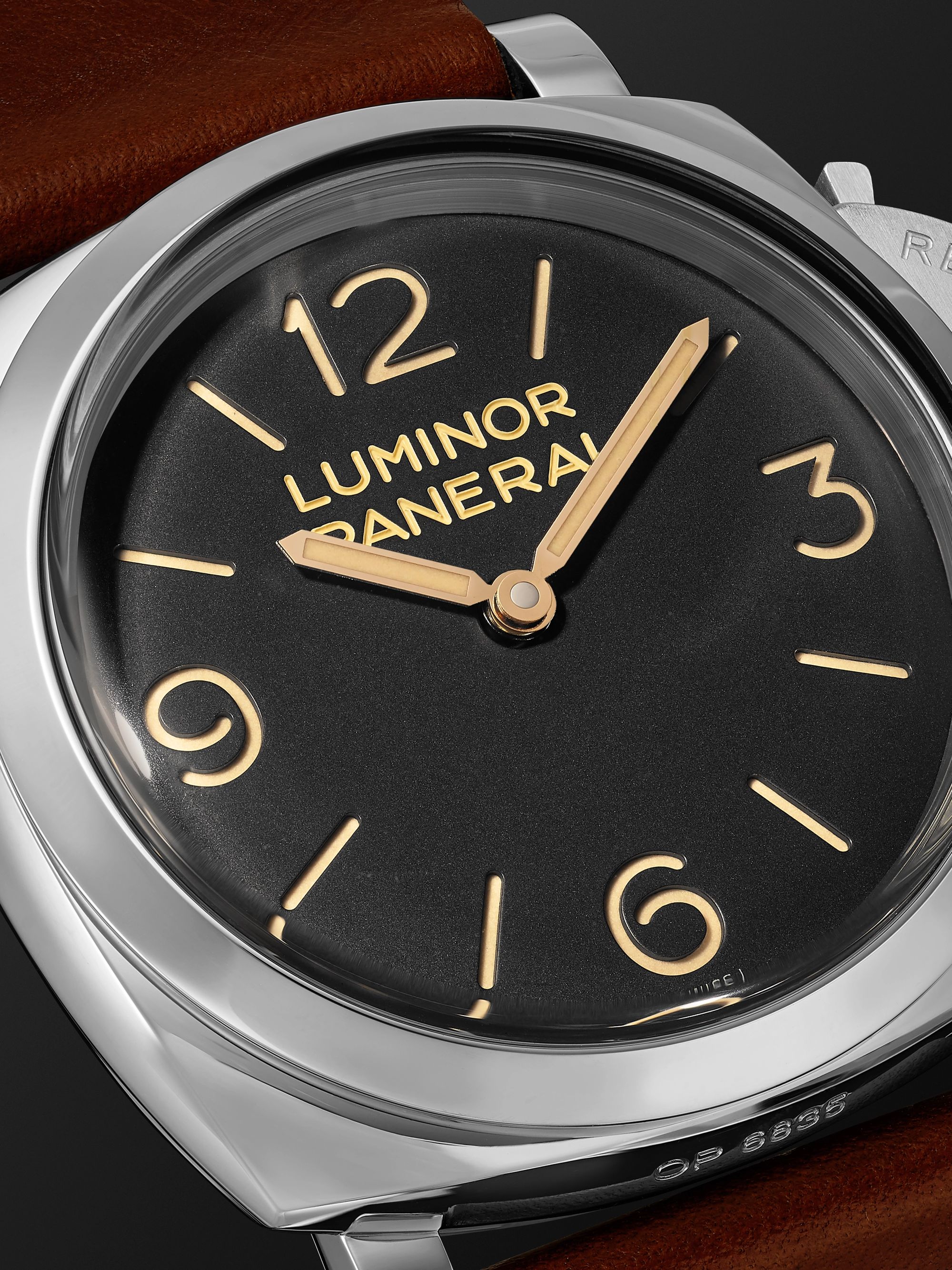 PANERAI Luminor 1950 Hand-Wound 47mm Stainless Steel and Leather Watch, Ref. No. PAM00372