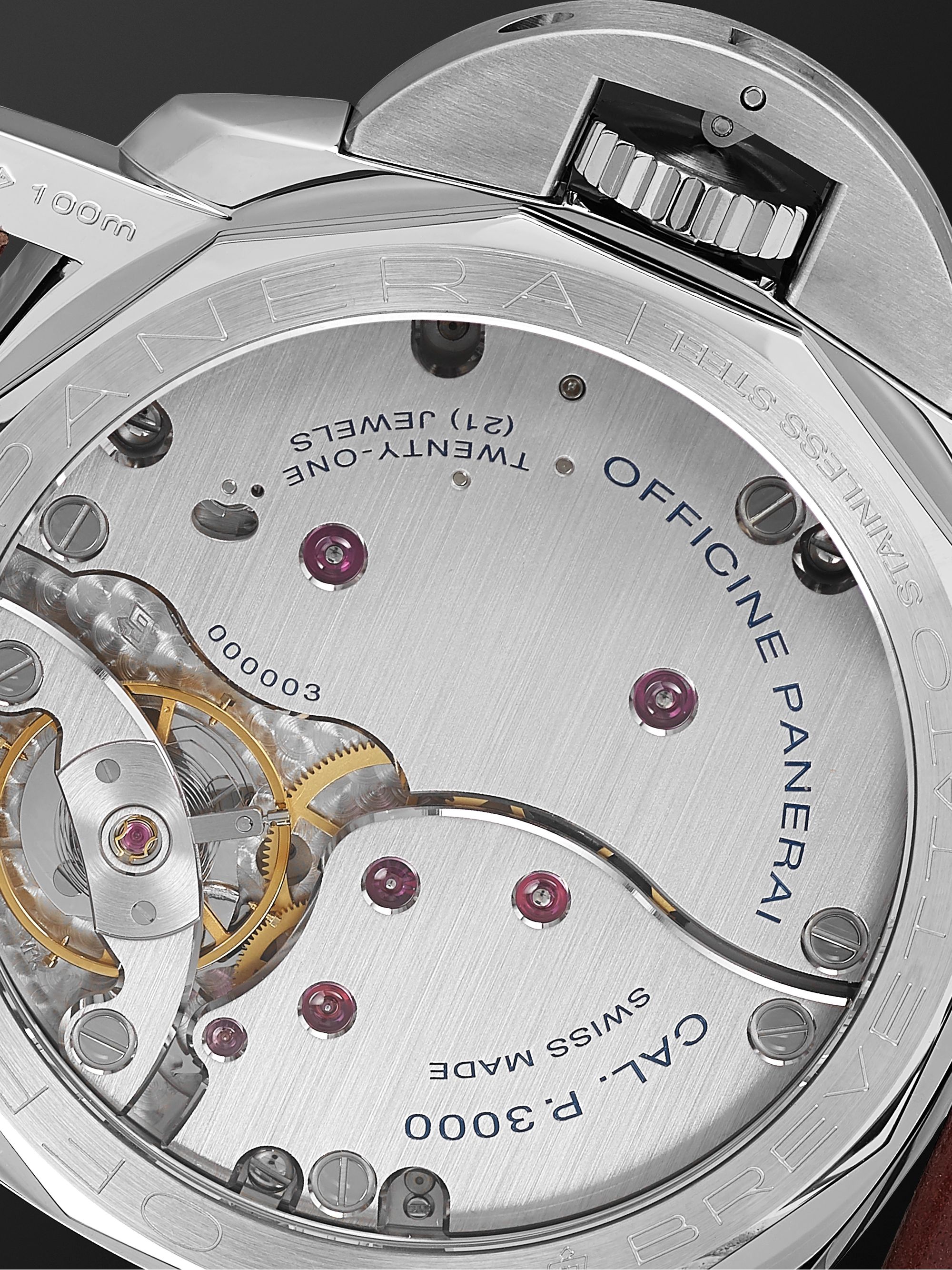 PANERAI Luminor 1950 Hand-Wound 47mm Stainless Steel and Leather Watch, Ref. No. PAM00372