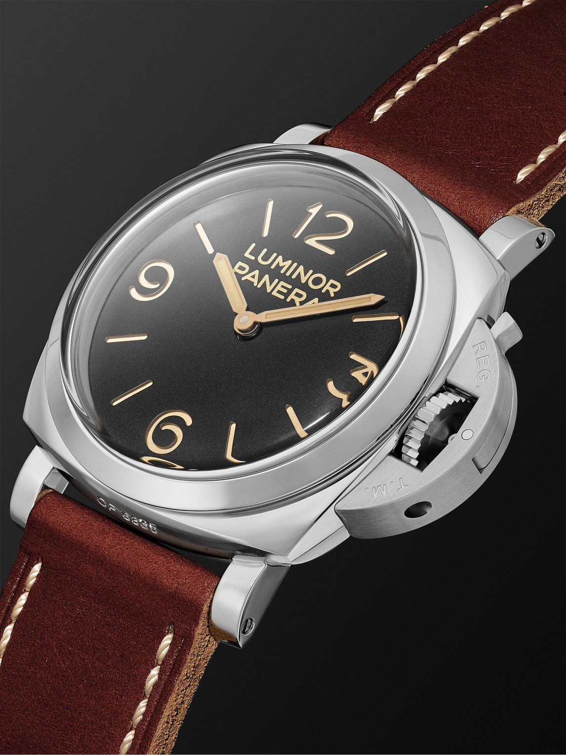 Shop Panerai Luminor 1950 Hand-wound 47mm Stainless Steel And Leather Watch, Ref. No. Pam00372 In Black