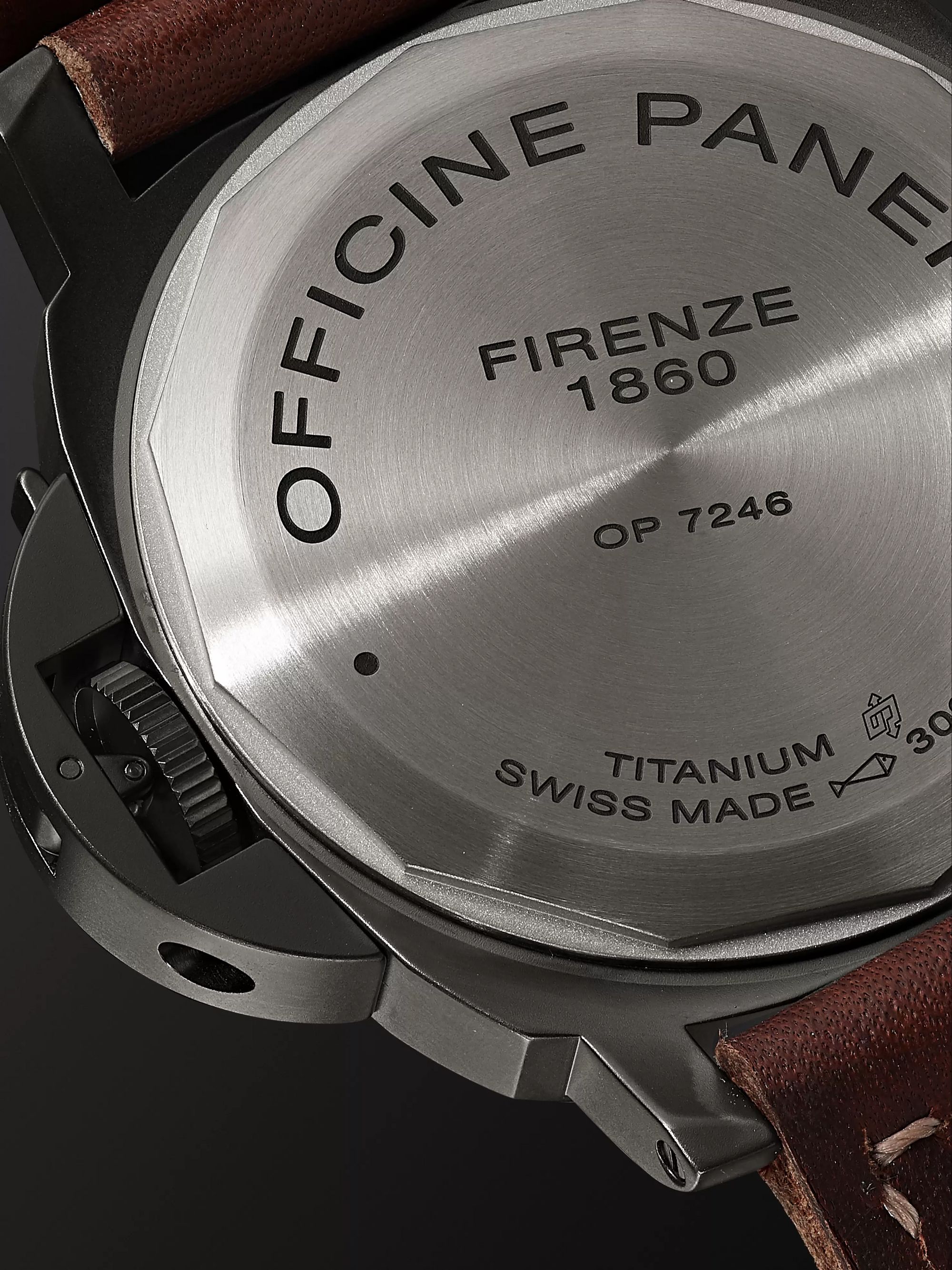 PANERAI Luminor California 8 Days DLC Hand-Wound 44mm Titanium and Leather Watch, Ref. No. PAM00779