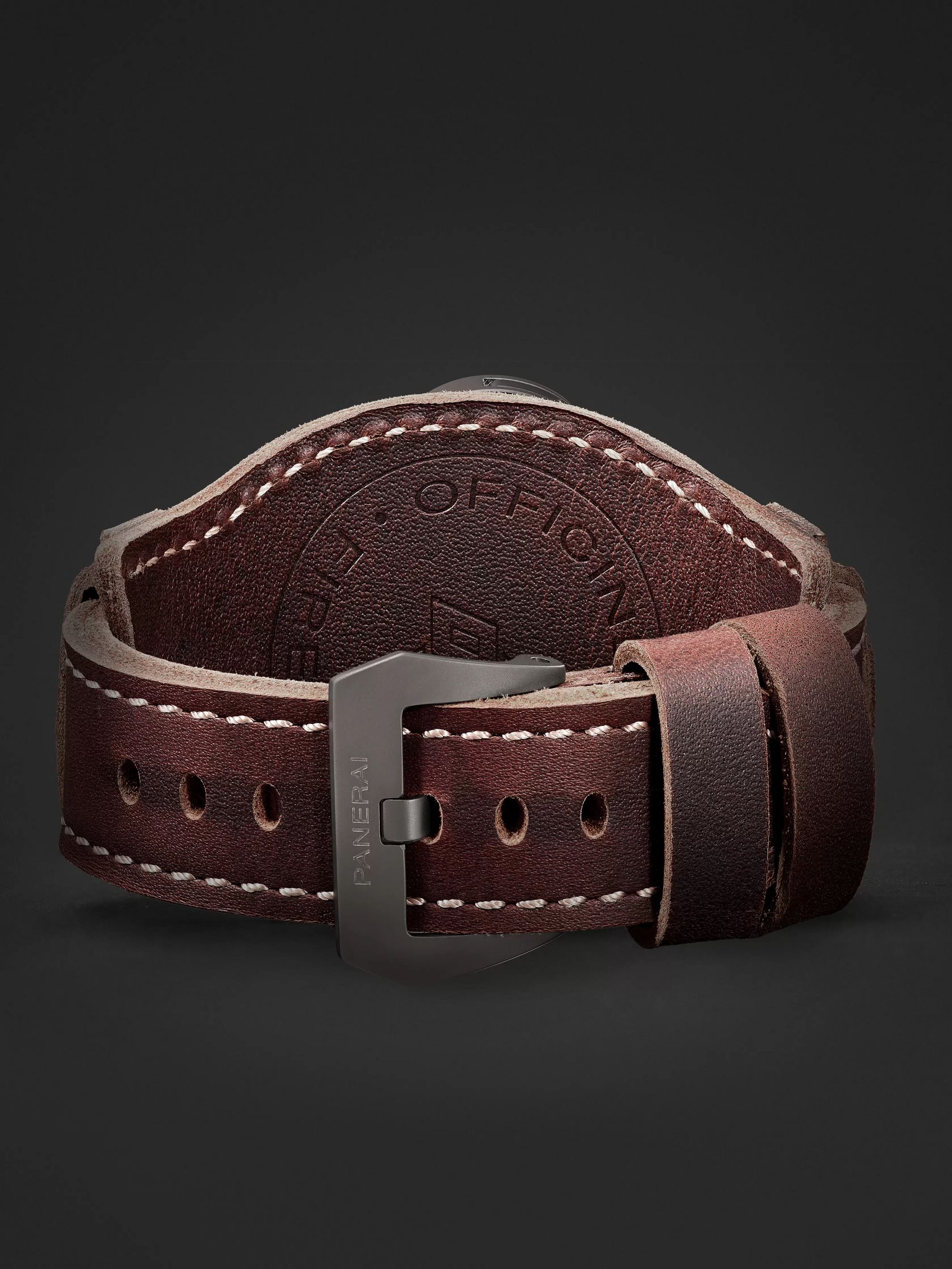 PANERAI Luminor California 8 Days DLC Hand-Wound 44mm Titanium and Leather Watch, Ref. No. PAM00779