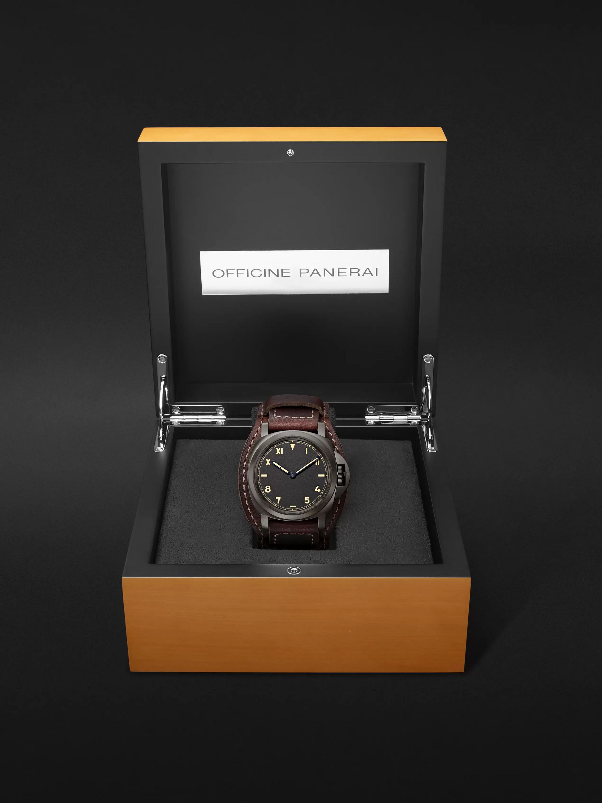 PANERAI Luminor California 8 Days DLC Hand-Wound 44mm Titanium and Leather Watch, Ref. No. PAM00779