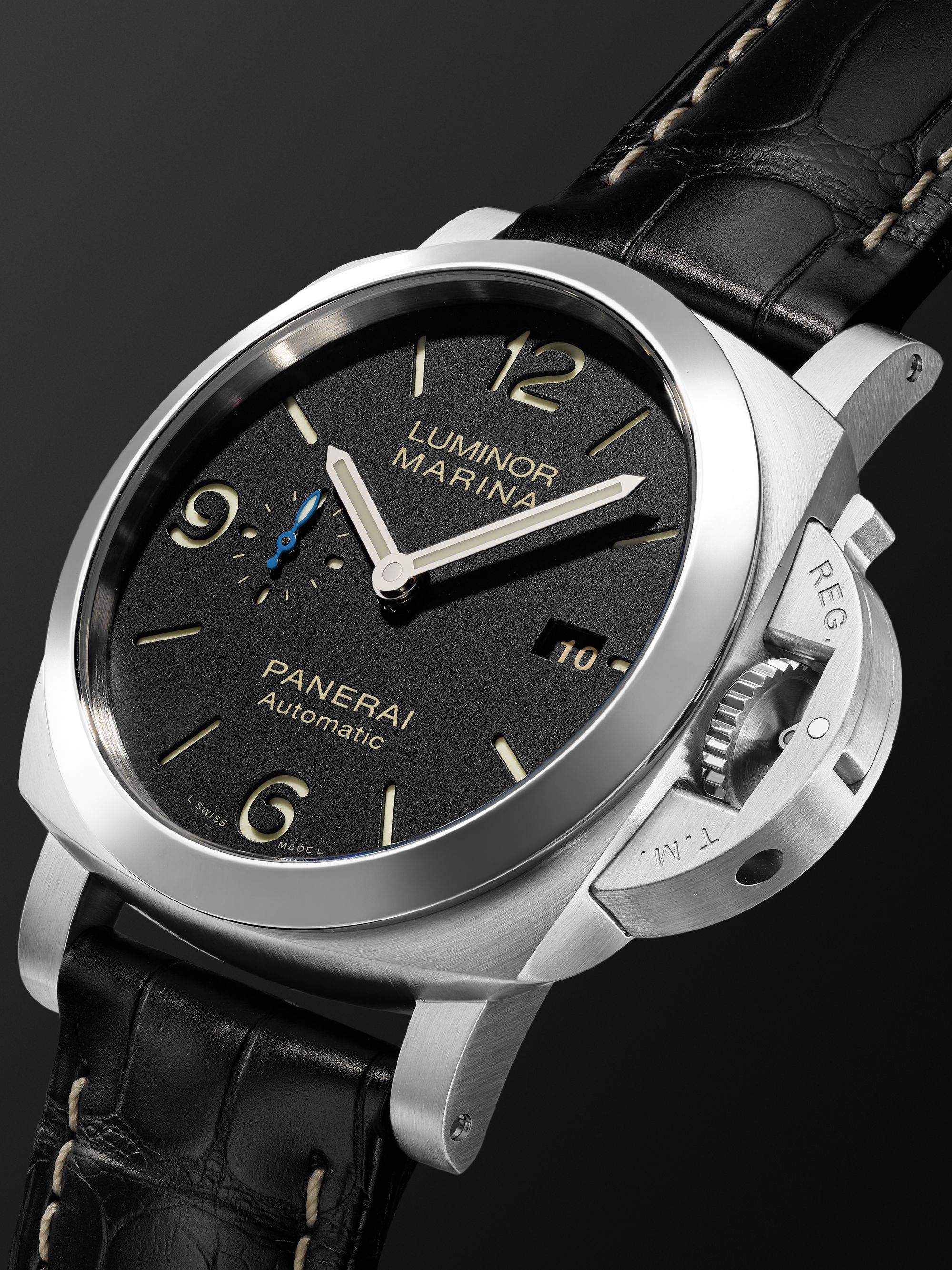 PANERAI Luminor Marina Automatic 1950 3 Days Acciaio Automatic 44mm Stainless Steel and Alligator Watch, Ref. No. PAM01312