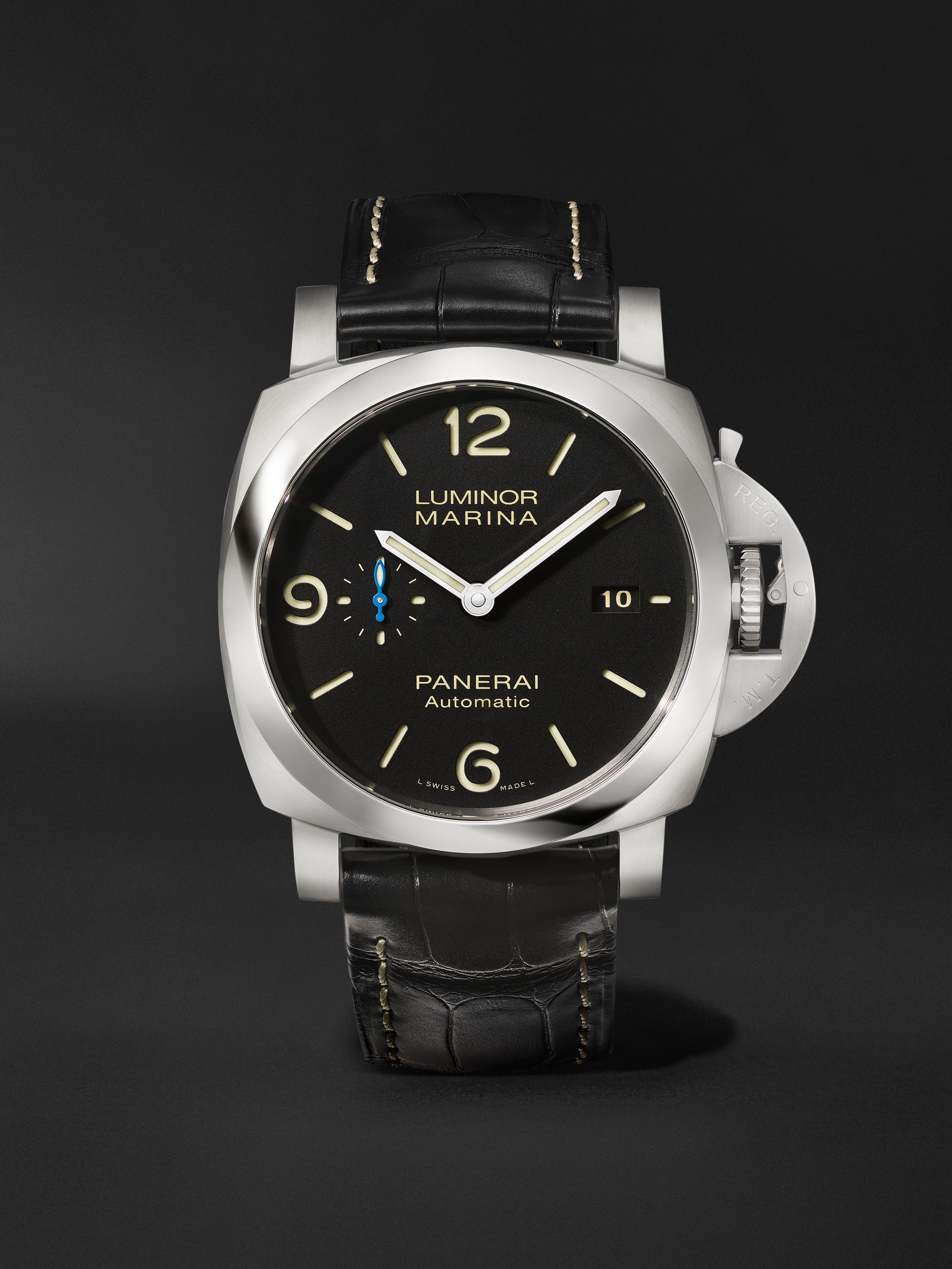 PANERAI Luminor Marina Automatic 1950 3 Days Acciaio Automatic 44mm Stainless Steel and Alligator Watch, Ref. No. PAM01312