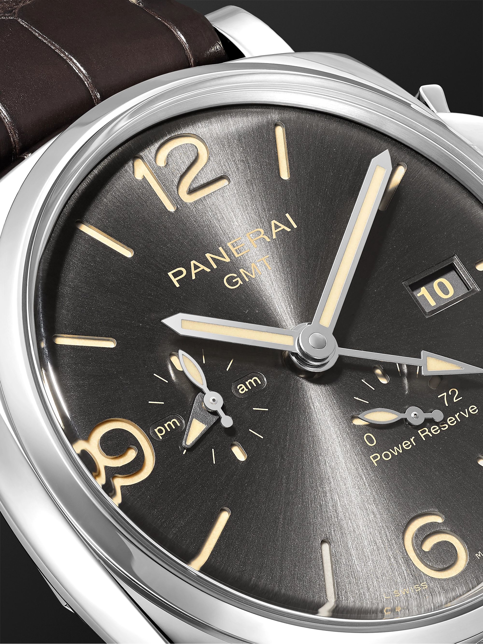 PANERAI Luminor Due GMT Power Reserve Automatic 45mm Stainless Steel and Alligator Watch, Ref. No. PAM00944