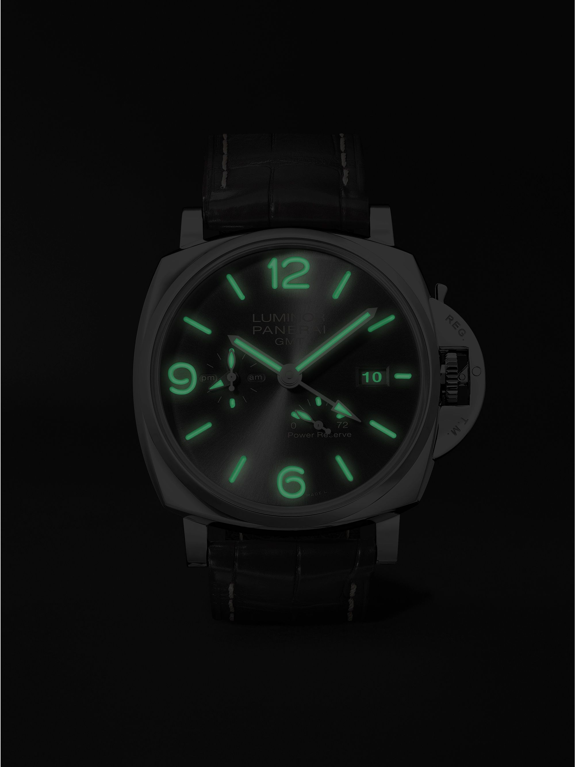 PANERAI Luminor Due GMT Power Reserve Automatic 45mm Stainless Steel and Alligator Watch, Ref. No. PAM00944