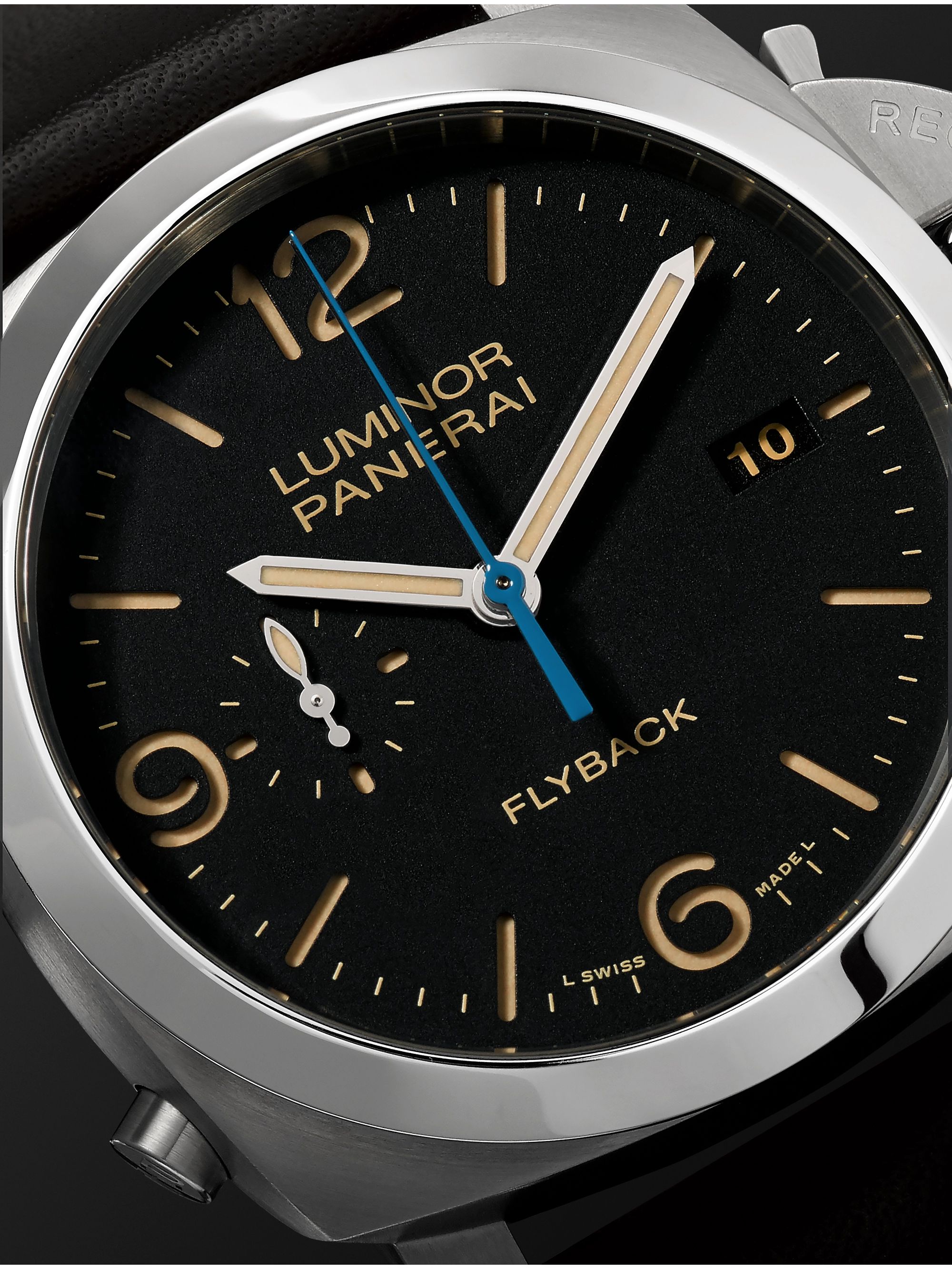 PANERAI Luminor Chrono Automatic Flyback Chronograph 44mm Stainless Steel and Leather Watch, Ref. No. PAM00524