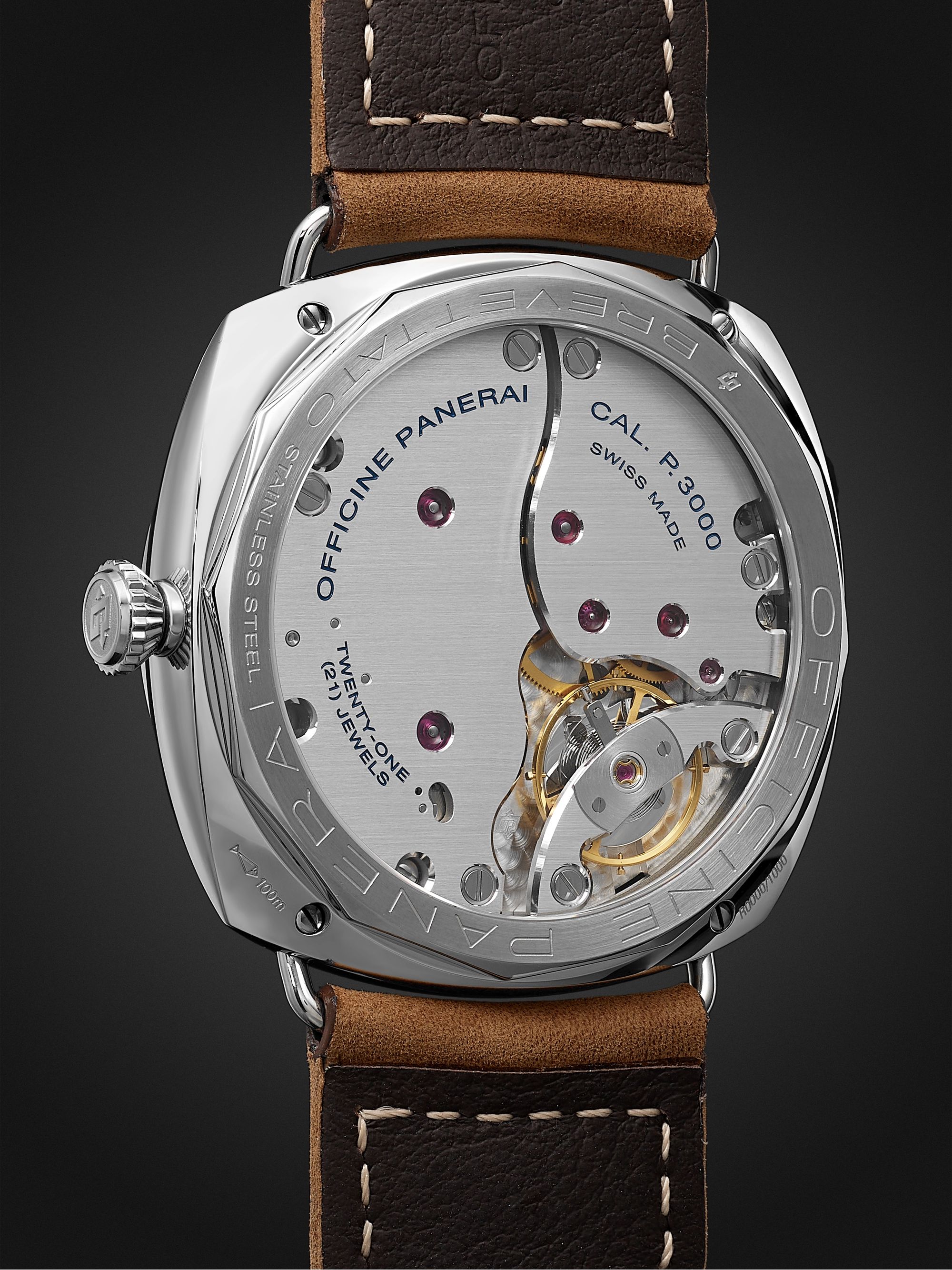 PANERAI Radiomir S.L.C. 3 Days Acciaio Hand-Wound 47mm Steel and Leather Watch, Ref. No. PAM00425
