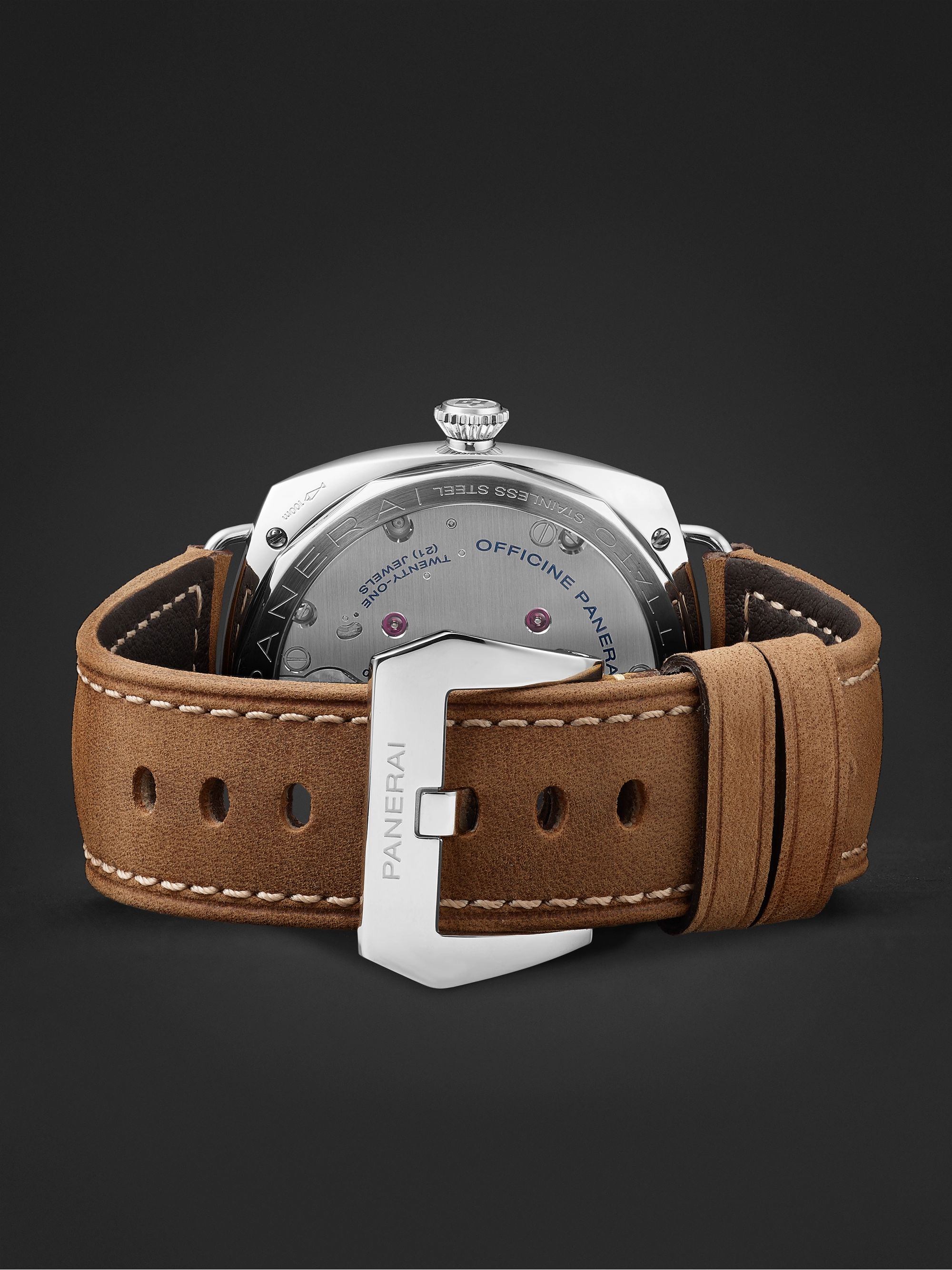 PANERAI Radiomir S.L.C. 3 Days Acciaio Hand-Wound 47mm Steel and Leather Watch, Ref. No. PAM00425