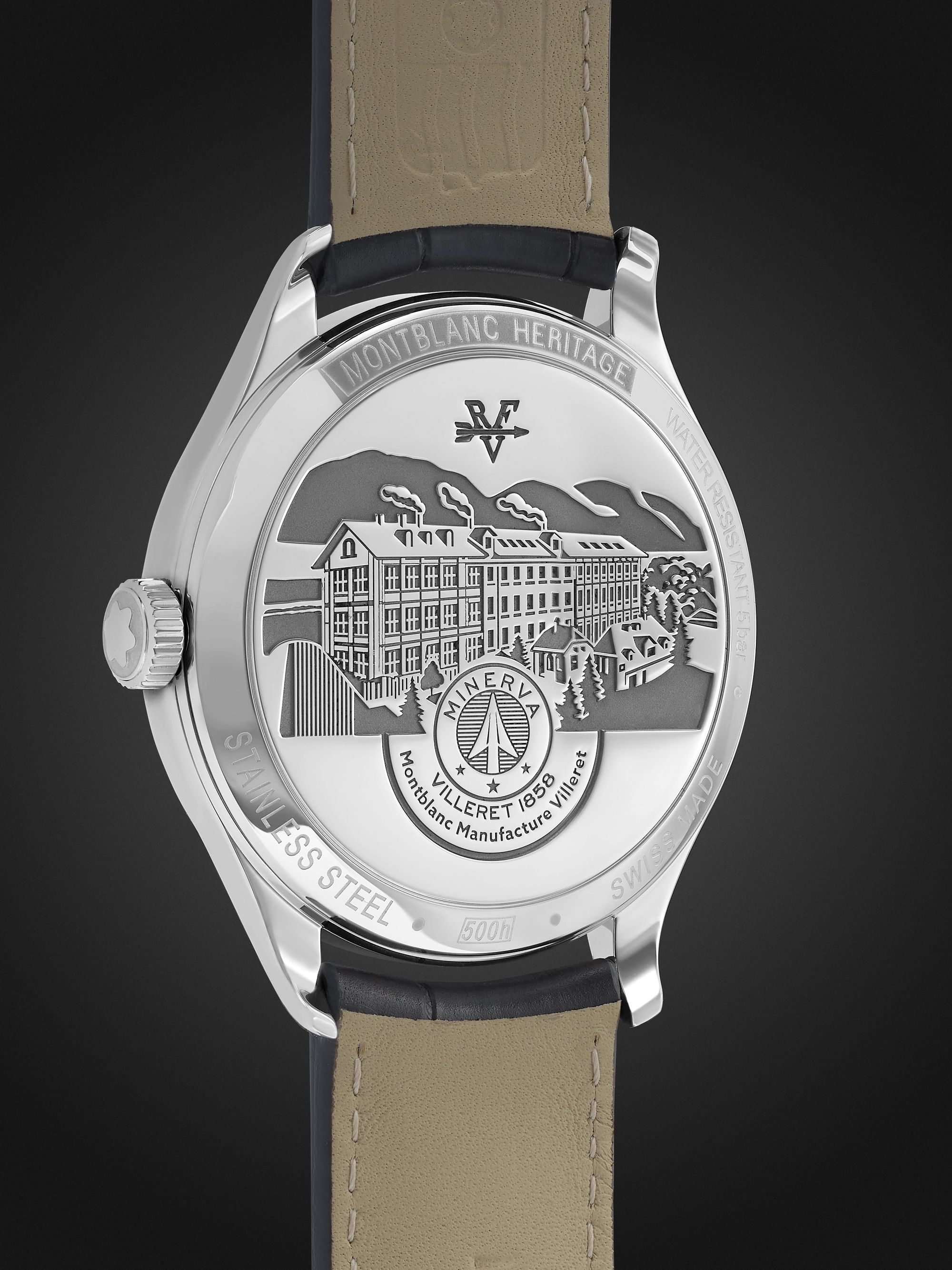 MONTBLANC Heritage Automatic Day-Date 39mm Stainless Steel and Alligator Watch, Ref. No. 119947