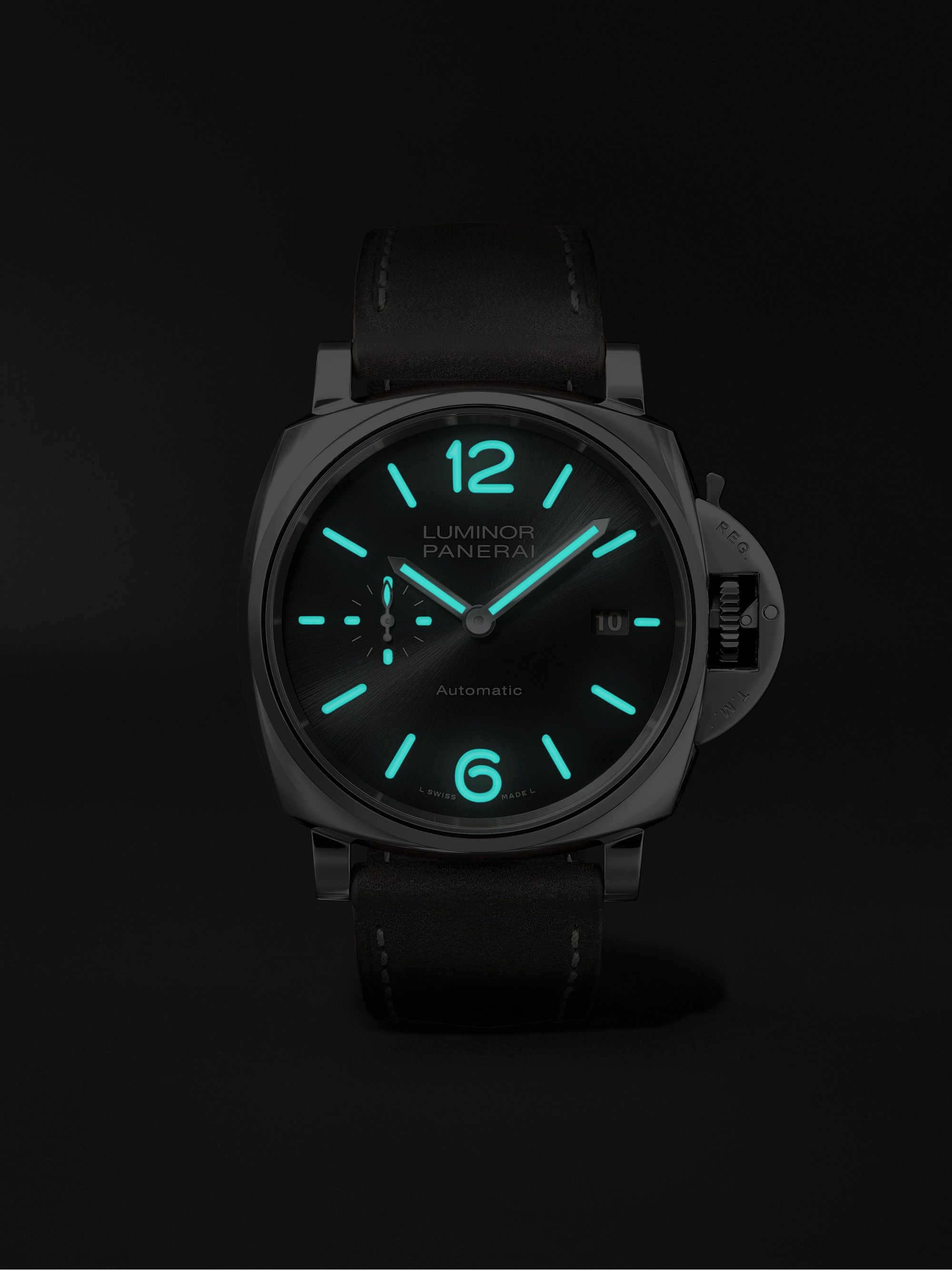 PANERAI Luminor Due Automatic 42mm Stainless Steel and Leather Watch, Ref. No. PAM00904