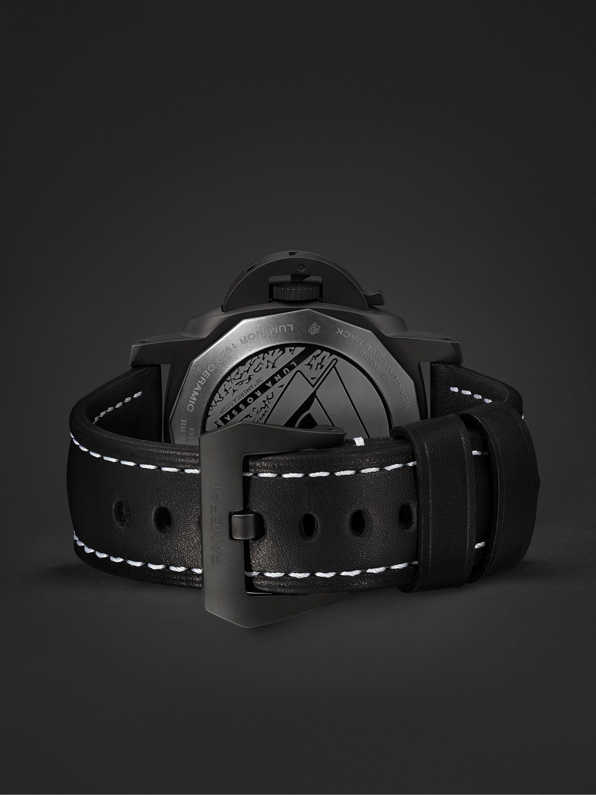 PANERAI Luminor Luna Rossa Automatic Flyback Chronograph 44mm Ceramic and Leather Watch, Ref. No. PAM01037