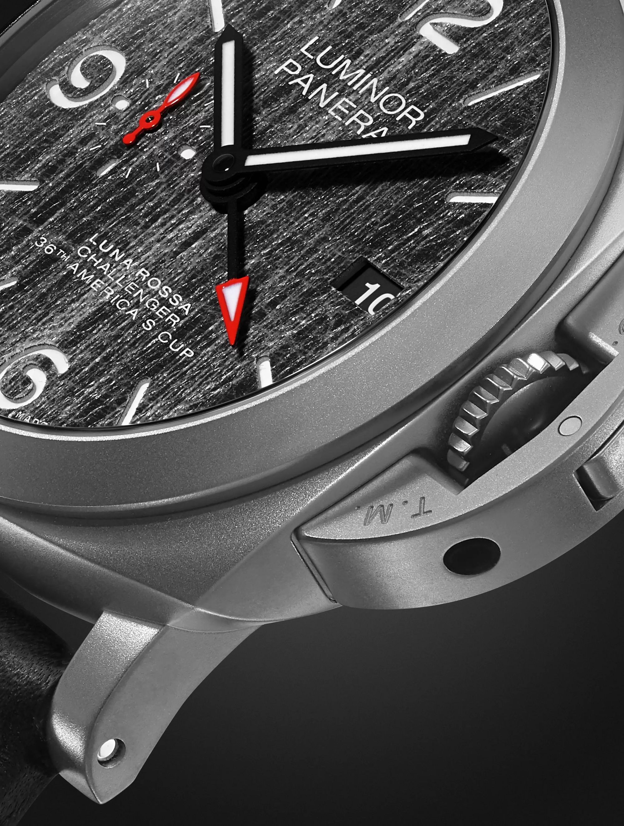 PANERAI Luminor Luna Rossa GMT Automatic 44mm Titanium and Leather Watch, Ref. No. PAM01036