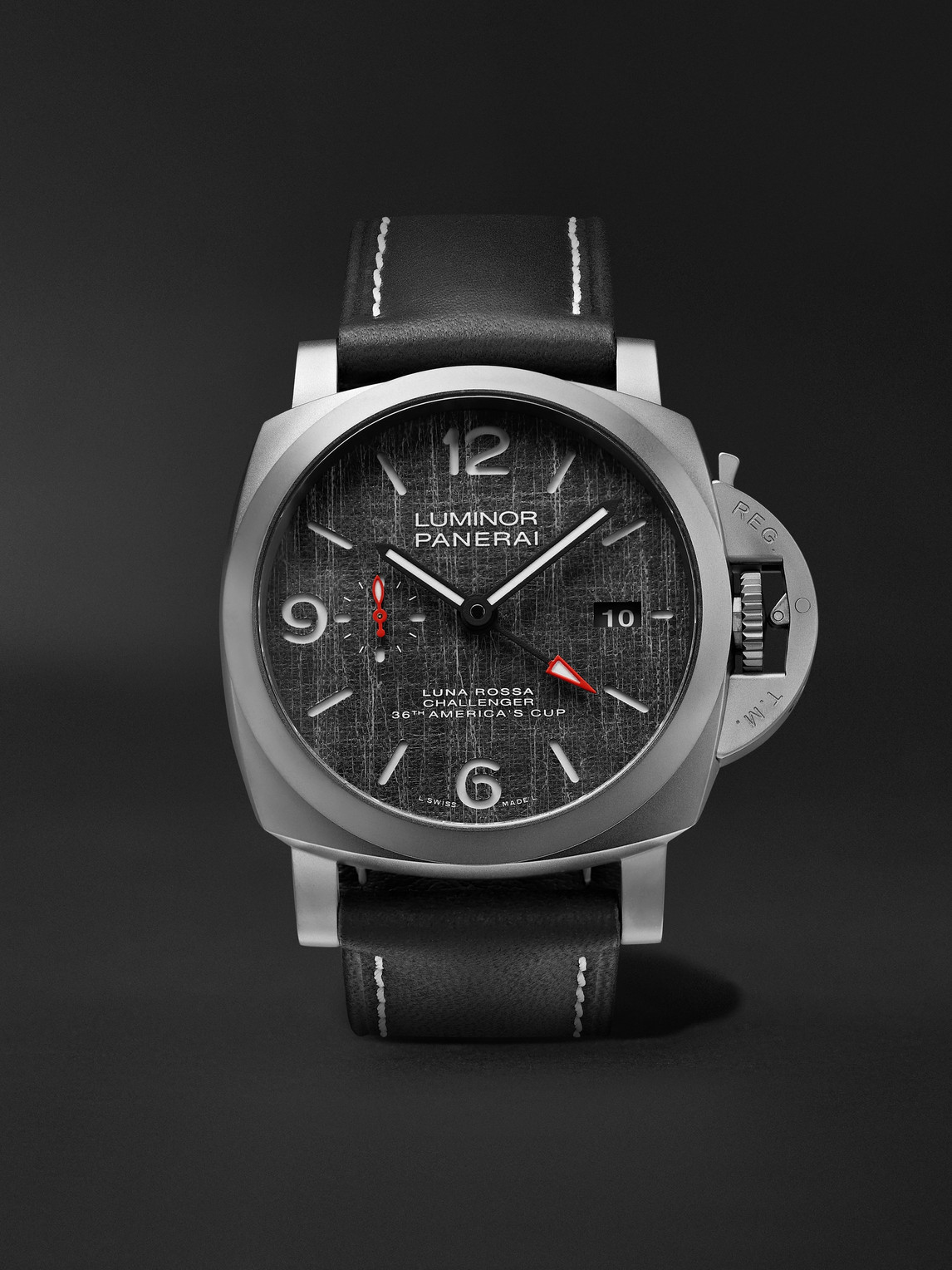 Panerai Luminor Luna Rossa GMT Automatic 44mm Titanium and Leather Watch, Ref. No. PAM01036 - Men