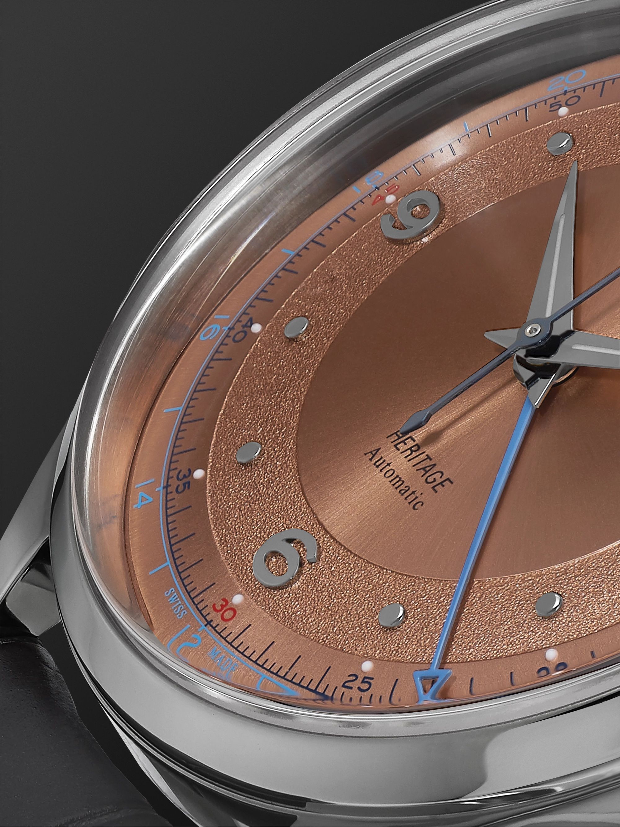 MONTBLANC Heritage GMT Automatic 40mm Stainless Steel and Alligator Watch, Ref. No. 119950