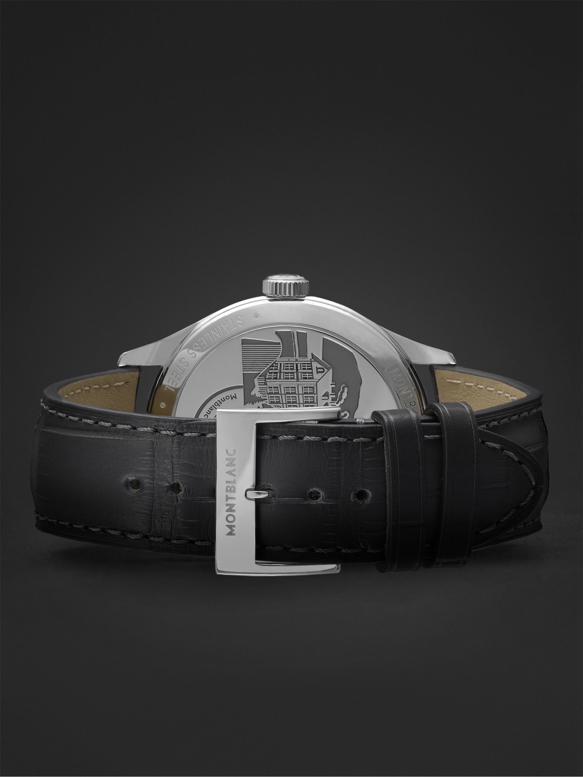 MONTBLANC Heritage GMT Automatic 40mm Stainless Steel and Alligator Watch, Ref. No. 119950