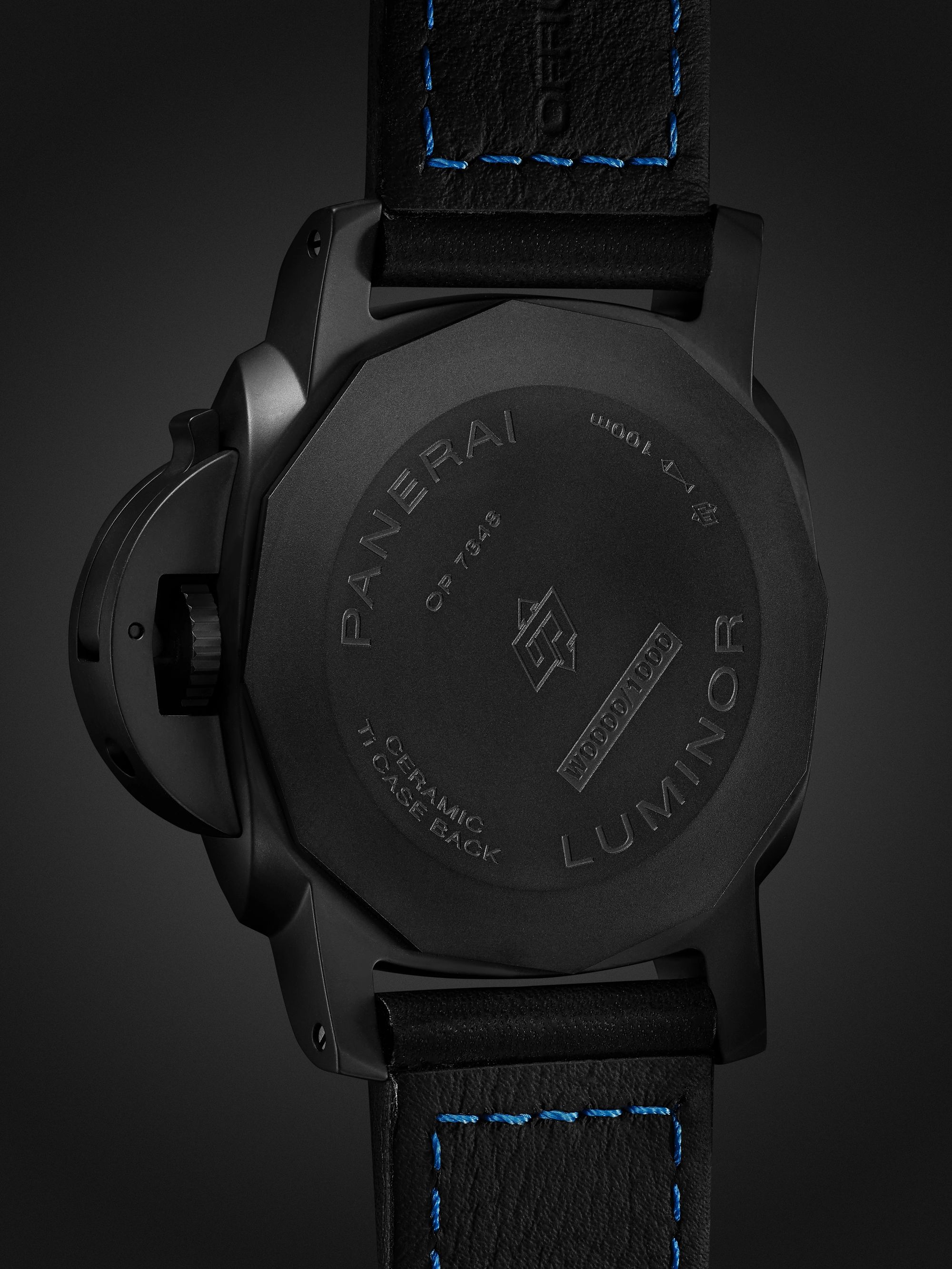 PANERAI Luminor 1950 3 Days GMT Automatic 44mm Ceramic and Leather Watch, Ref. No. PAM01441