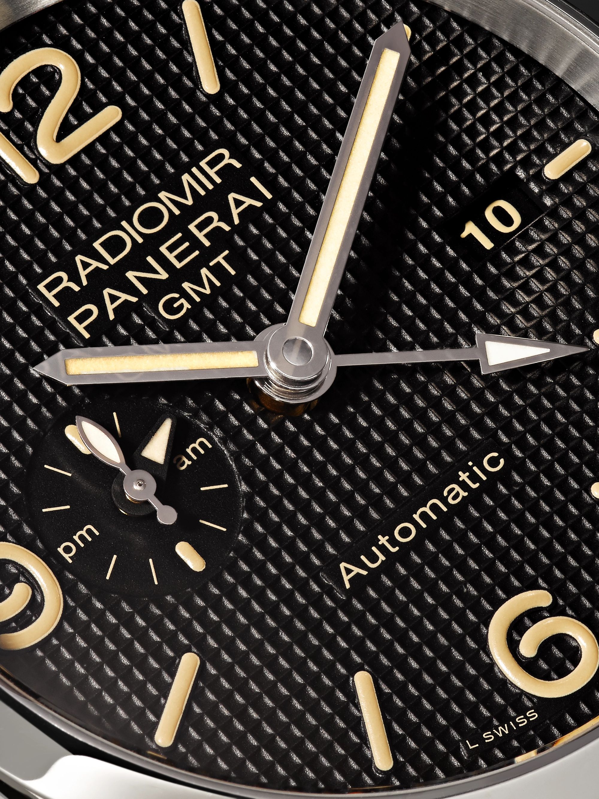 PANERAI Radiomir 1940 3 Days GMT Automatic Acciaio 45mm Stainless Steel and Leather Watch, Ref. No. PAM00627