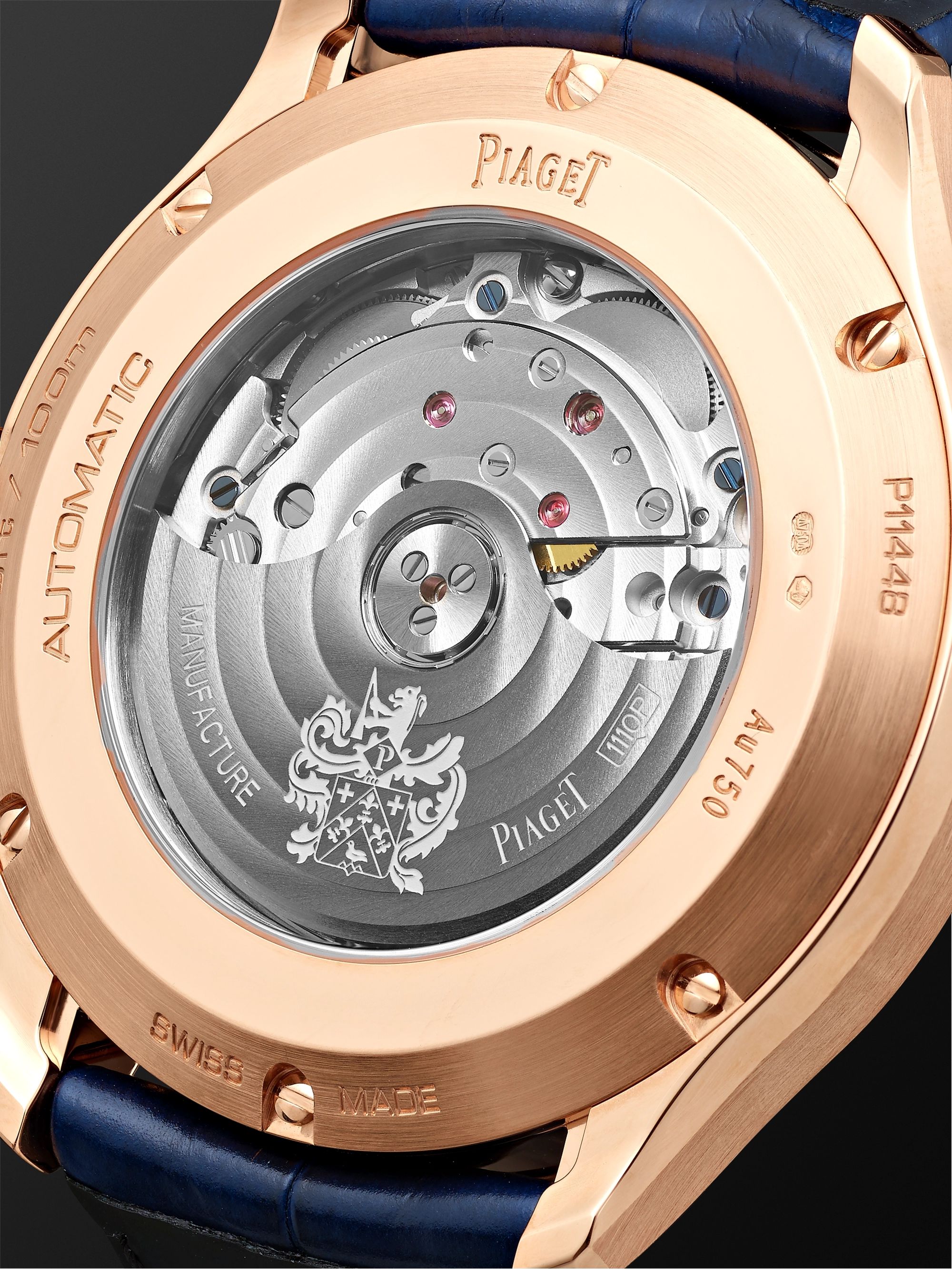 PIAGET Polo Automatic 42mm 18-Karat Rose Gold and Alligator Watch, Ref. No. G0A43010