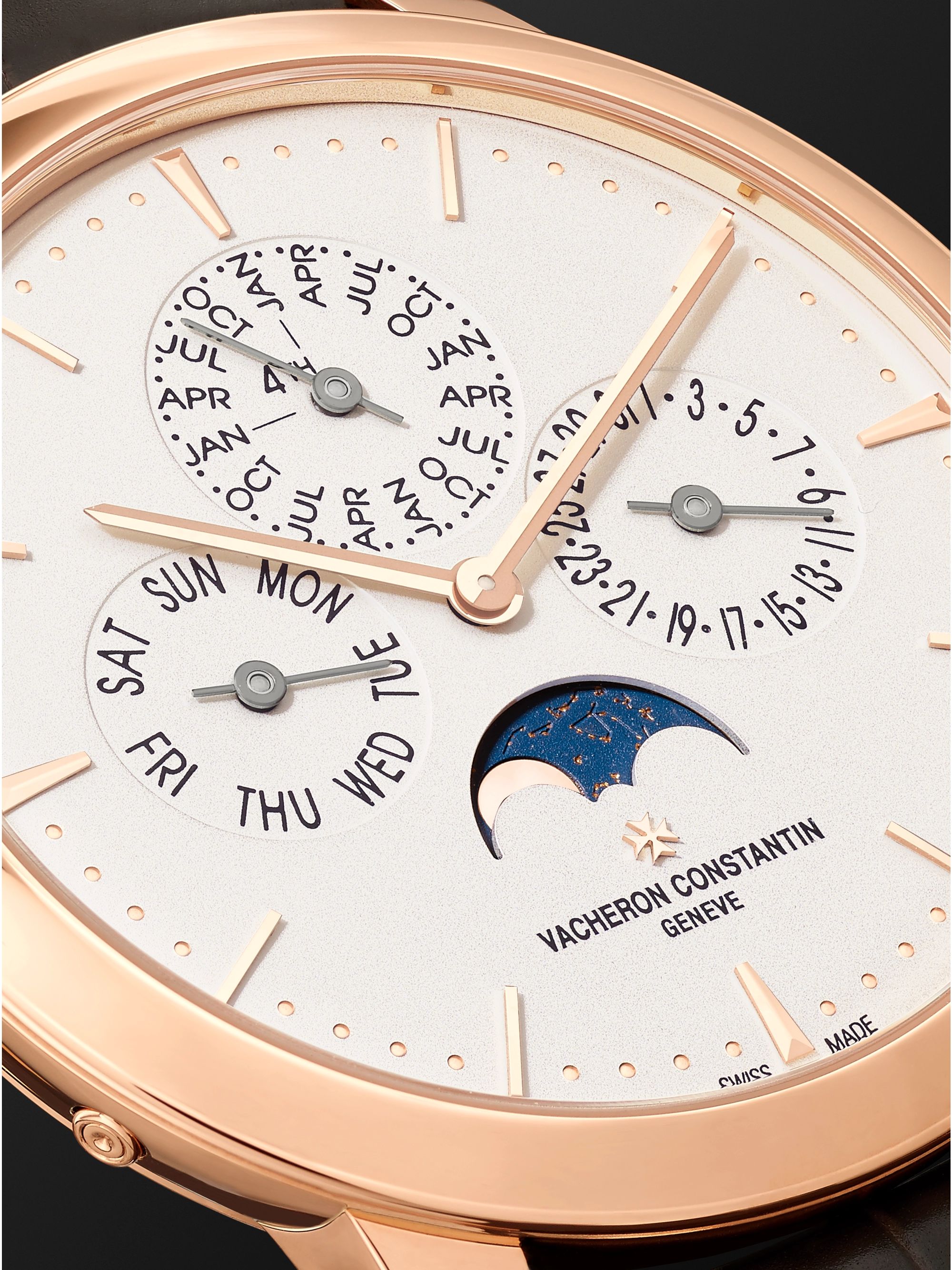 VACHERON CONSTANTIN Traditionnelle Perpetual Calendar Automatic 41mm 18-Karat Pink Gold and Alligator Watch, Ref. No. 43175/000R-9687