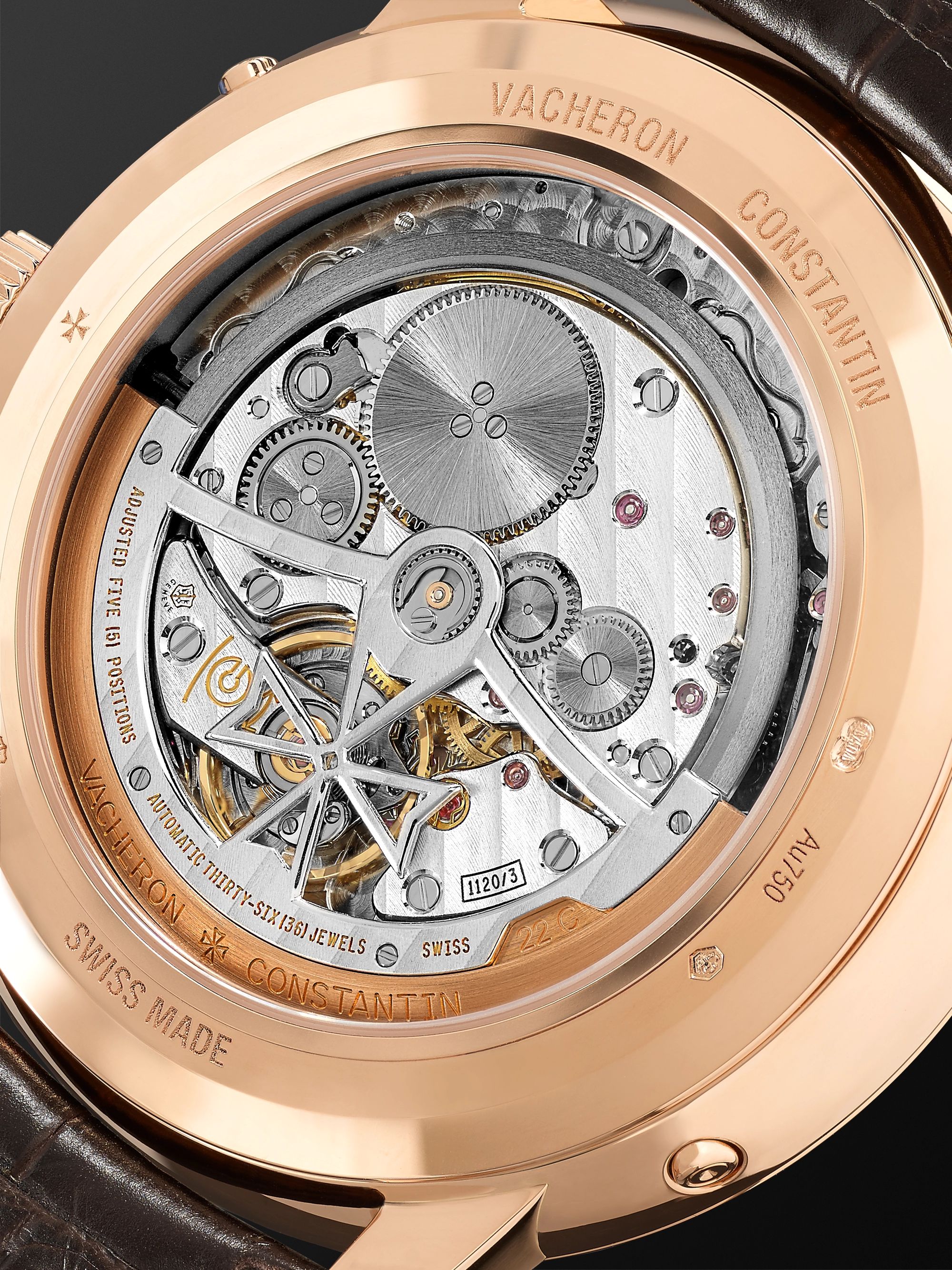 VACHERON CONSTANTIN Traditionnelle Perpetual Calendar Automatic 41mm 18-Karat Pink Gold and Alligator Watch, Ref. No. 43175/000R-9687