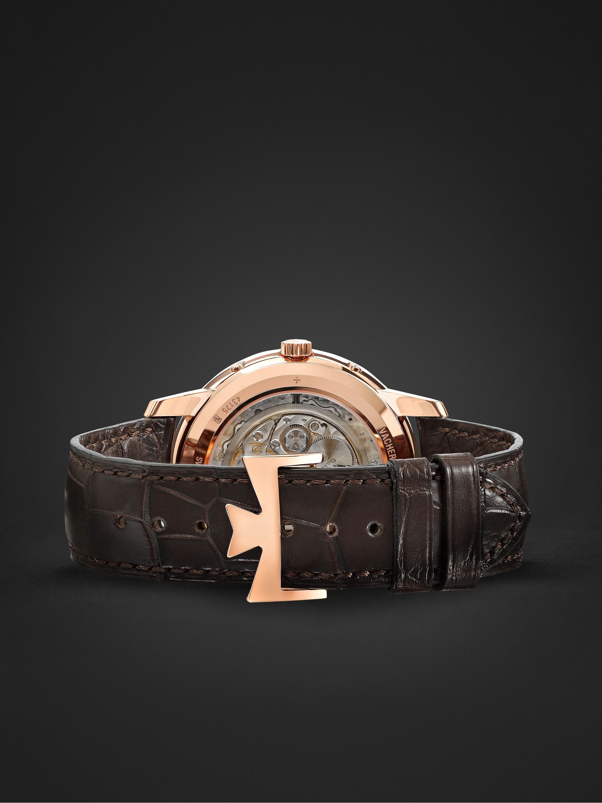 VACHERON CONSTANTIN Traditionnelle Perpetual Calendar Automatic 41mm 18-Karat Pink Gold and Alligator Watch, Ref. No. 43175/000R-9687